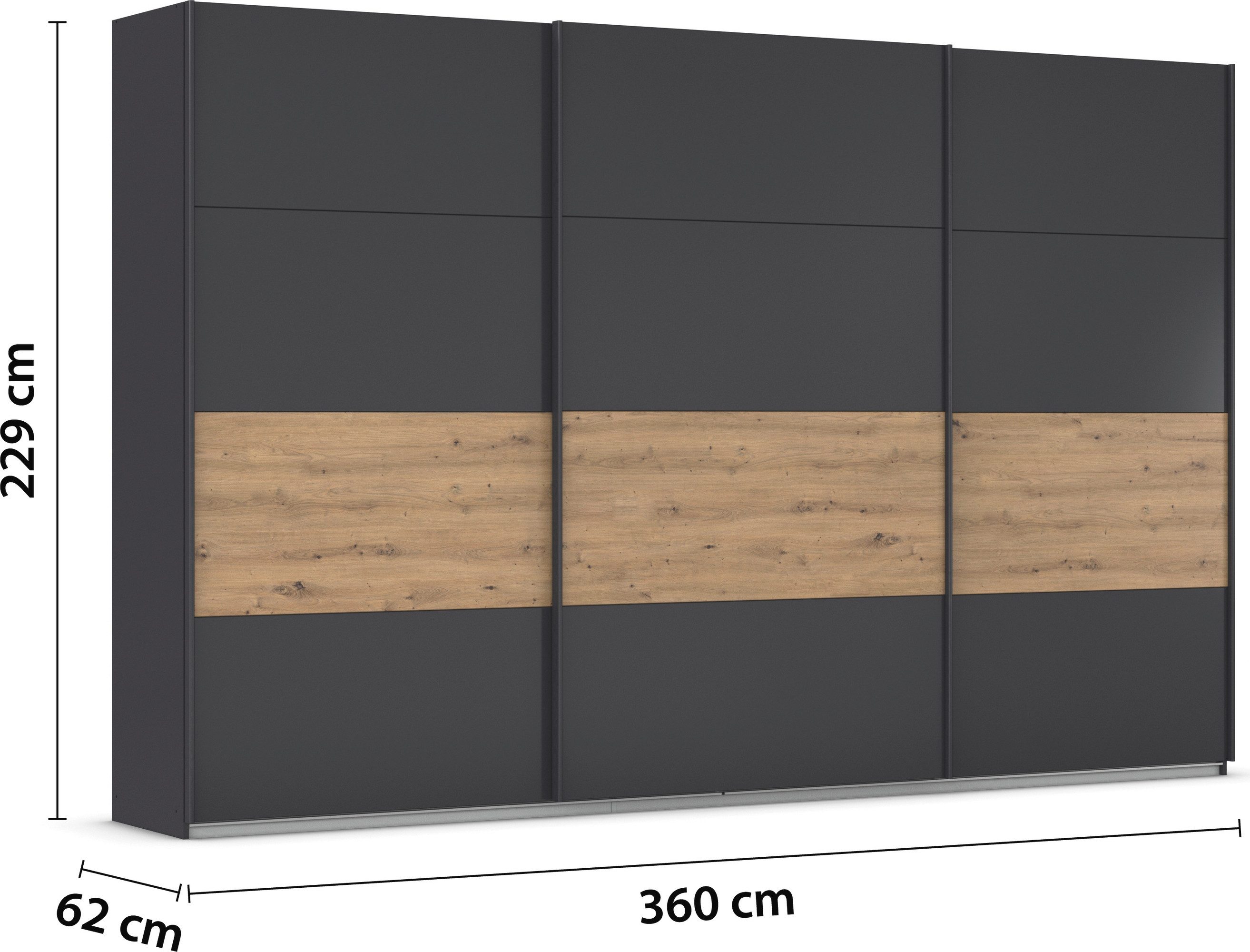 rauch Schuifdeurkast Kledingkast Kast Garderobe CORTONA inclusief indeling, 2 stoffen dozen en extra planken