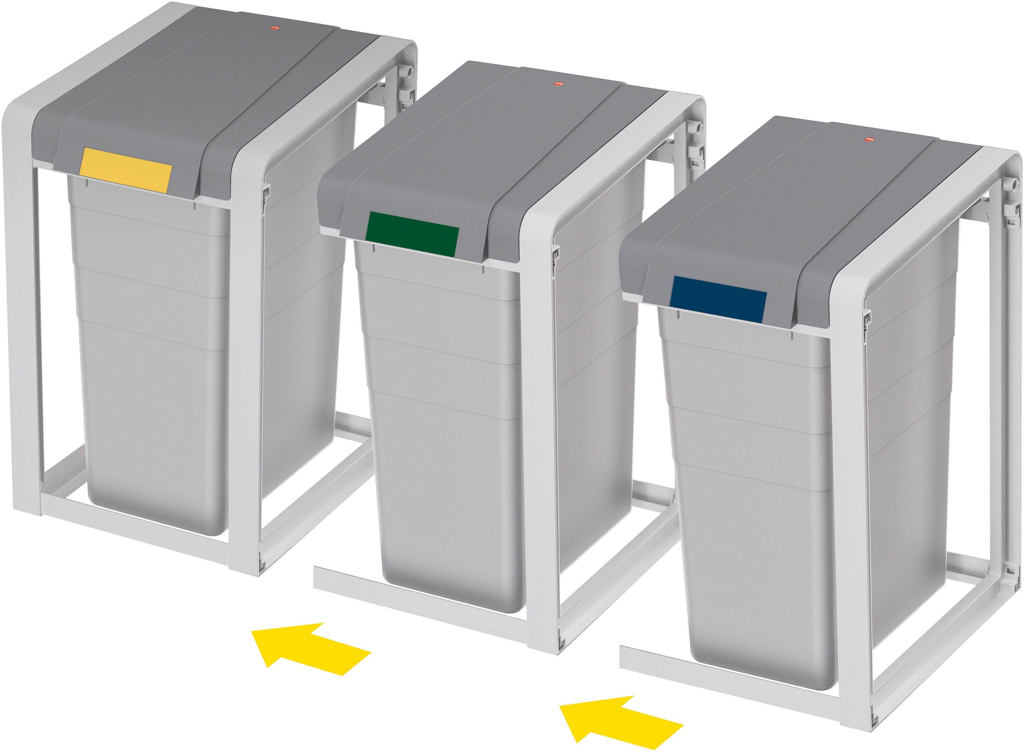 Hailo Afvalscheidsysteem ProfiLine Öko XL 38 liter, grijs, kunststof binnenemmer (1 stuk)