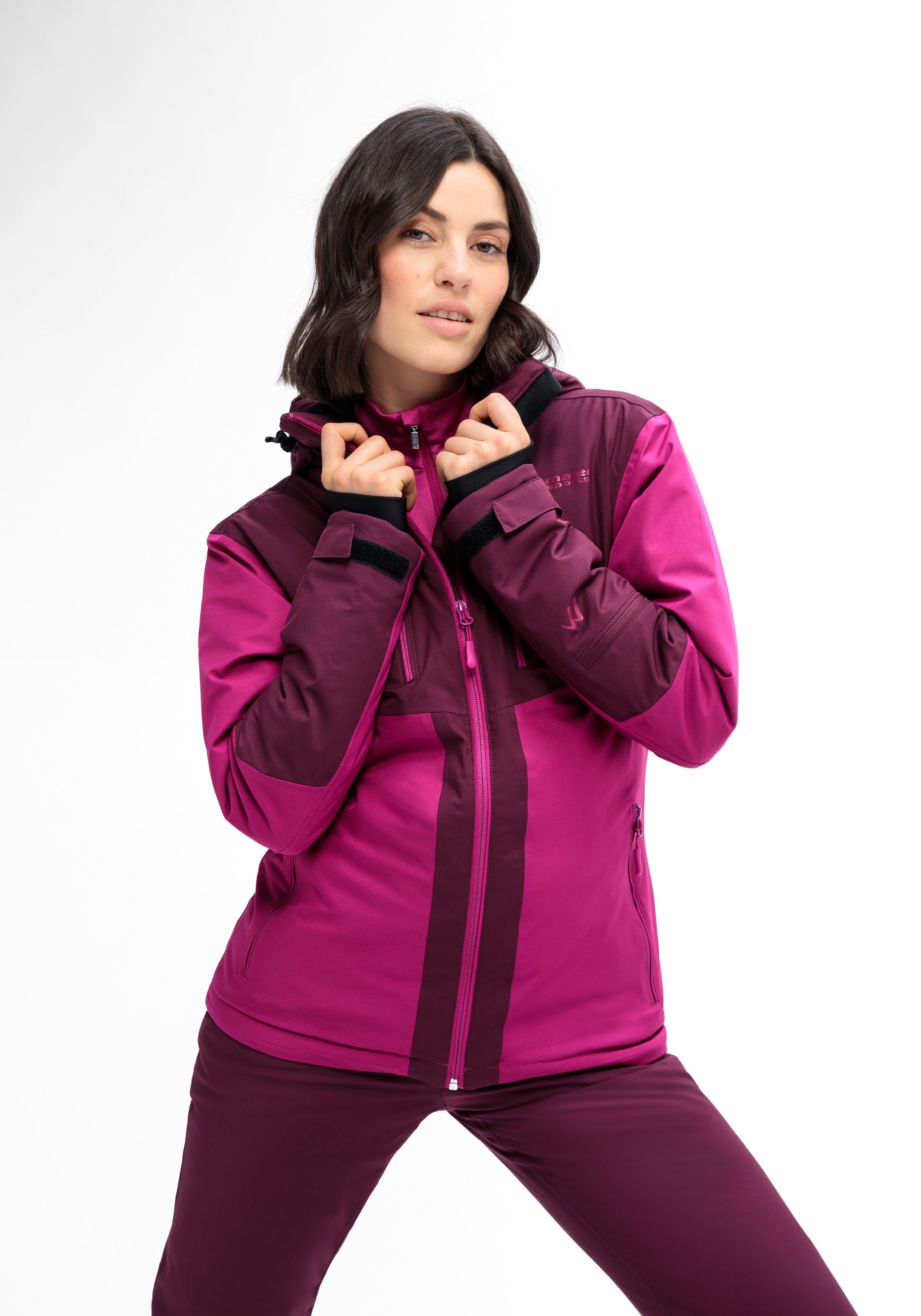 Maier Sports Ski-jack Ina Dames winterjack waterdicht 5 ritszakken en capuchon regular fit
