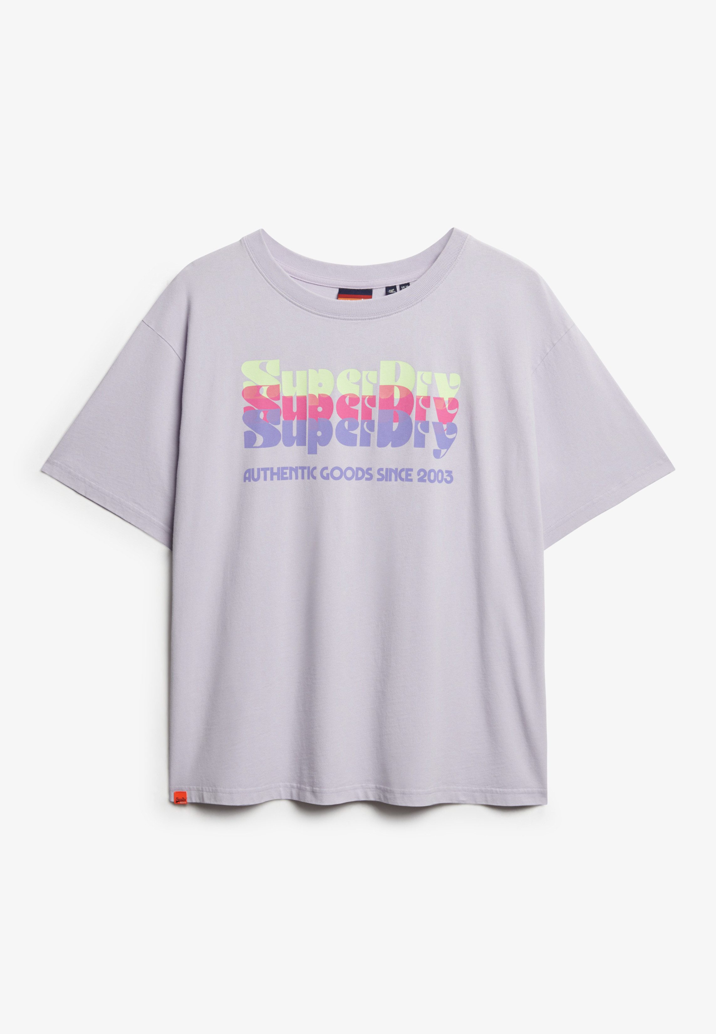 Superdry Shirt met ronde hals SU-NEON RAINBOW OVERSIZED TEE
