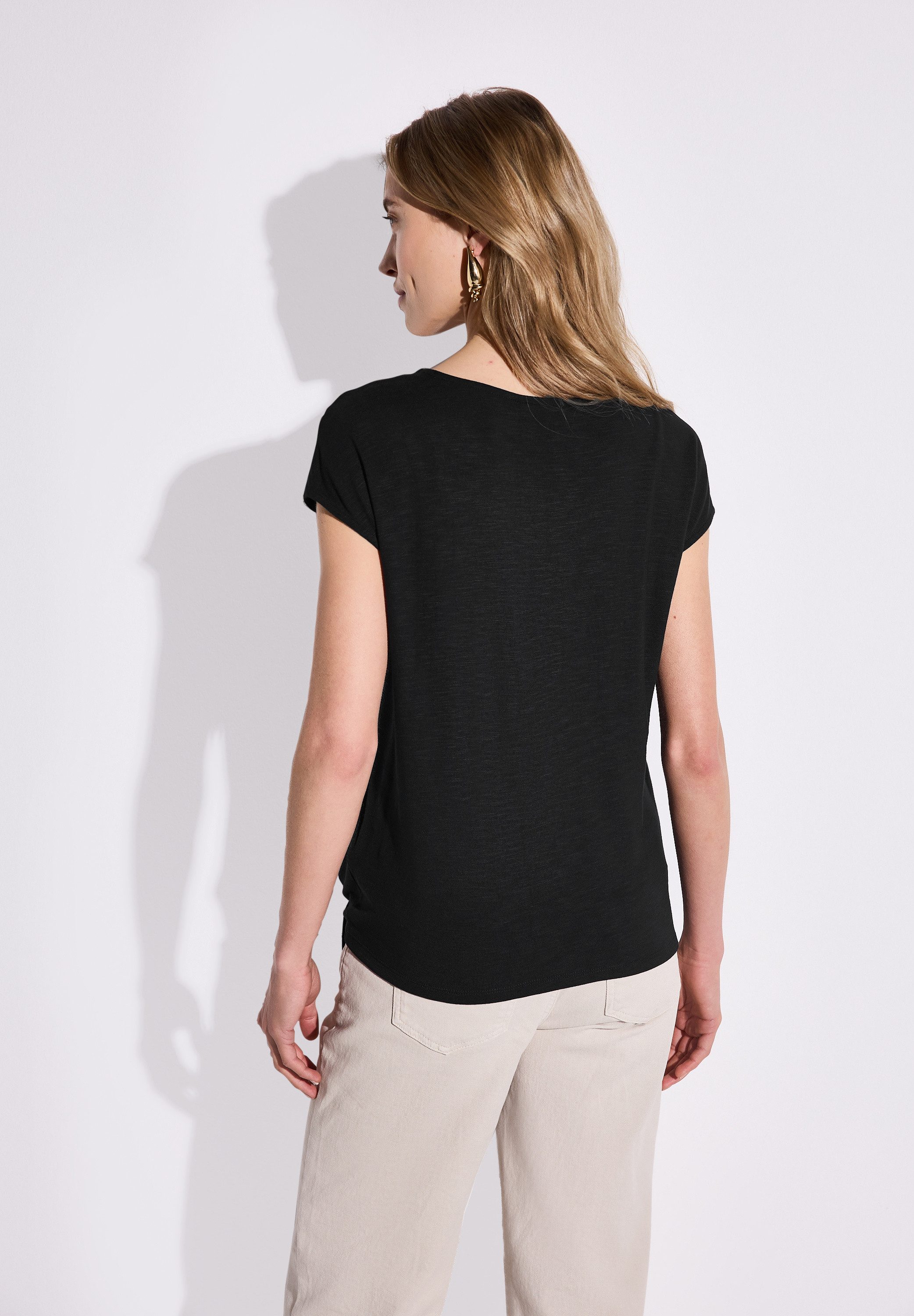 STREET ONE T-shirt met knoopdetail