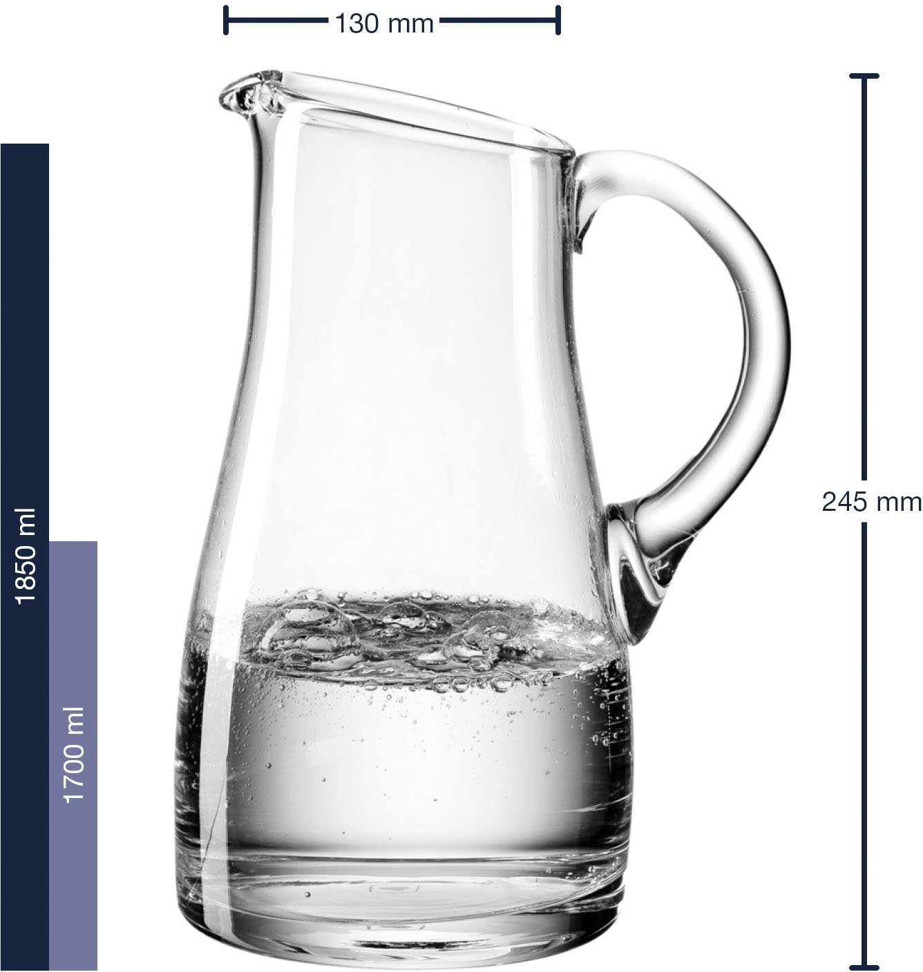 LEONARDO Karaf LIQUID handgemaakt uniek stuk, helder glas