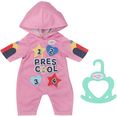 baby born poppenkleding kleuterschool modellerende body  badges, 36 cm met kleerhanger roze