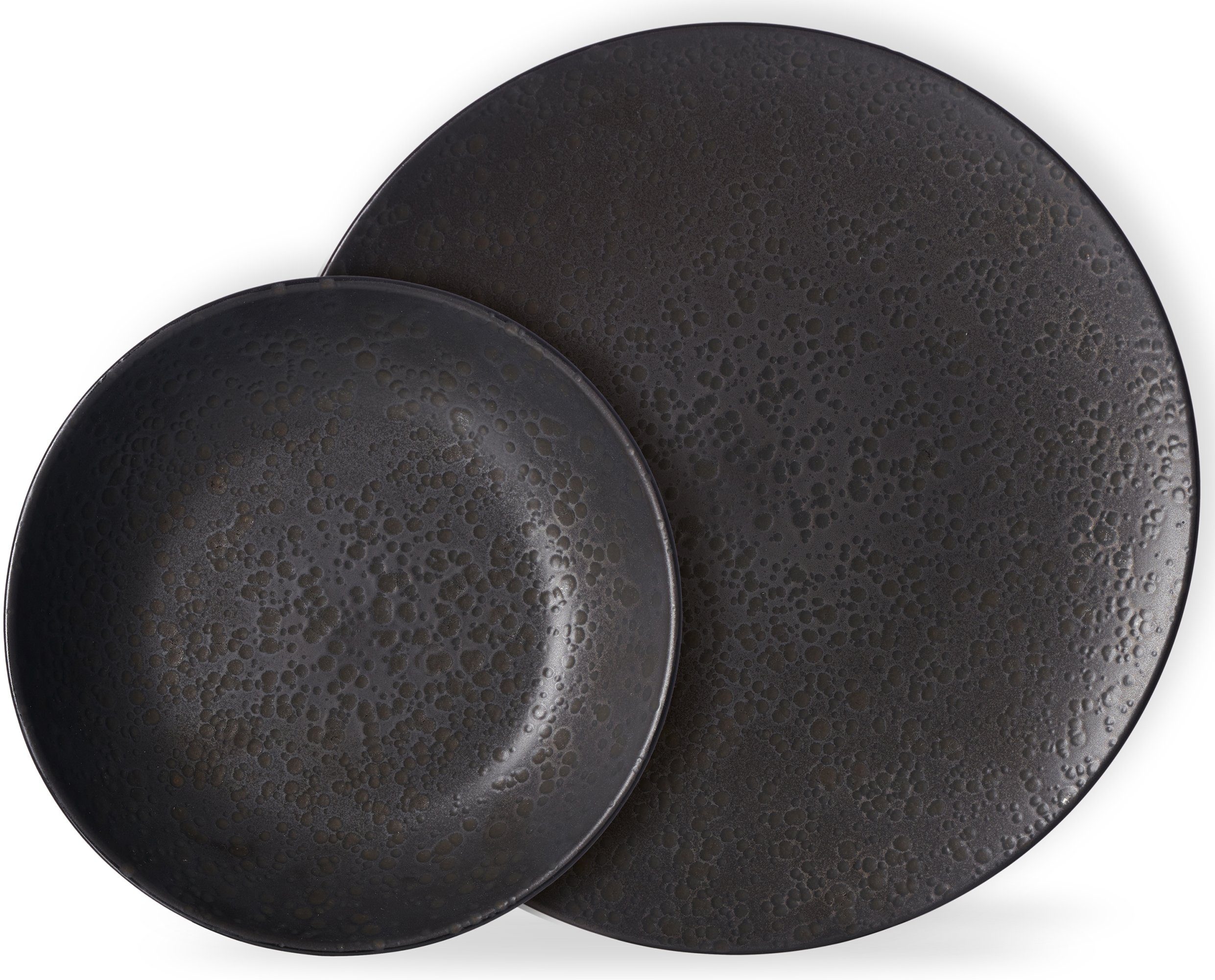 Ritzenhoff & Breker Eetservies Bordenset, Serviesset Kitwe zijdematte zwarttint met gravure, 8 delen, voor 4 personen (set, 8-delig)