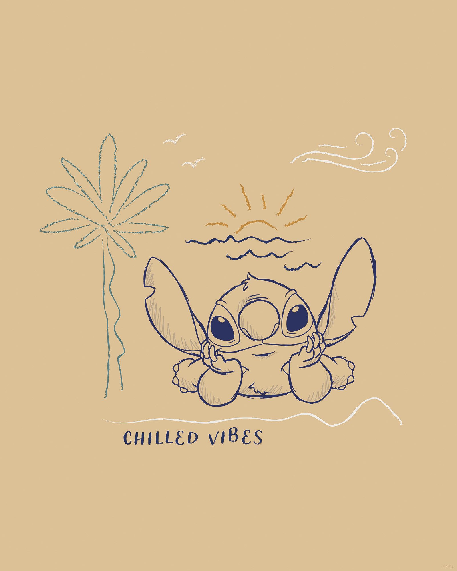 Komar Artprint Disney Lilo and Stitch Chilled Vibes 40 x 60 cm (breedte x hoogte) - kinderkamer, decoratie (1 stuk)