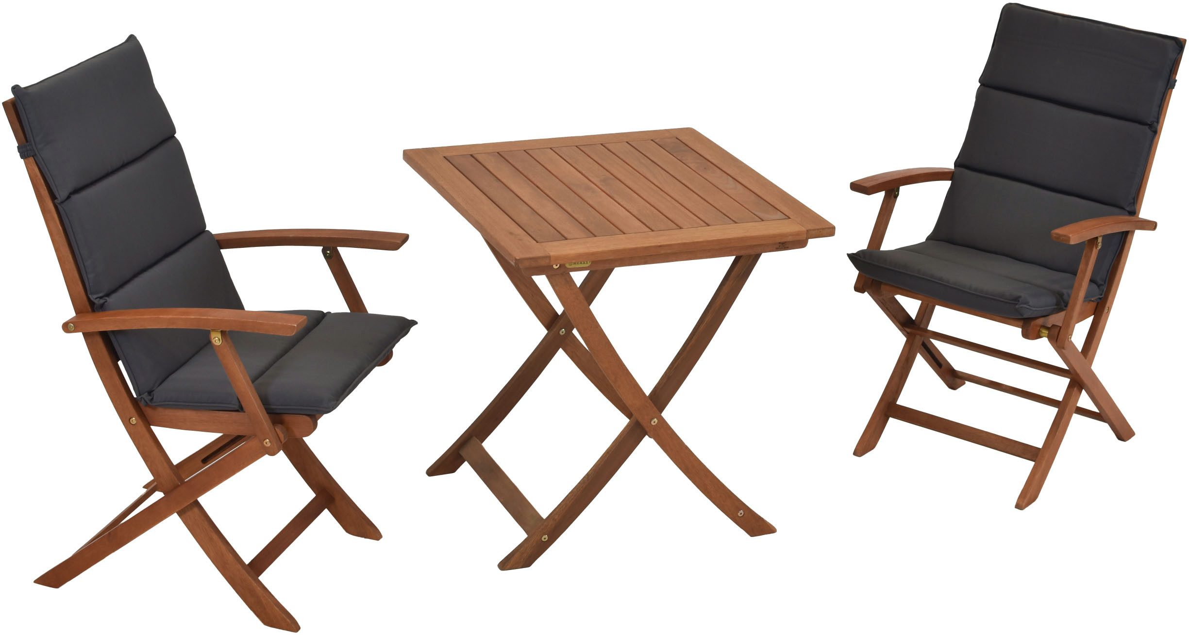 MERXX Balkonset Comodoro 2 klapstoelen en klaptafel (set, 5-delig) tuinsets grijs