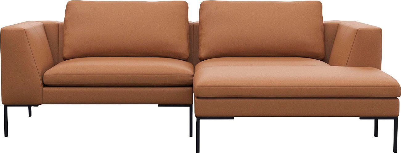 FLEXLUX Hoekbank Loano, super comfortabel zitcomfort door koudschuim in de zitting, L-vorm bruin, hoekbanken, Chaiselongue links