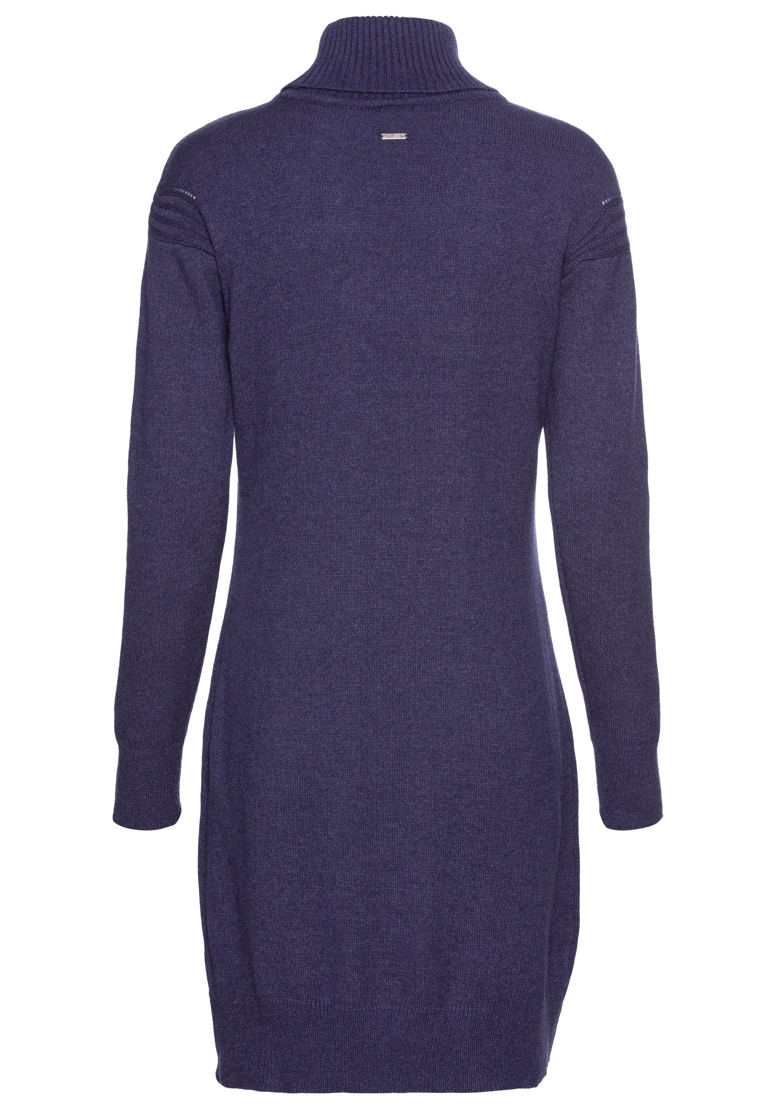 Laura Scott Gebreide jurk feminiene look, elastisch materiaal, lange mouwen, met rolkragen