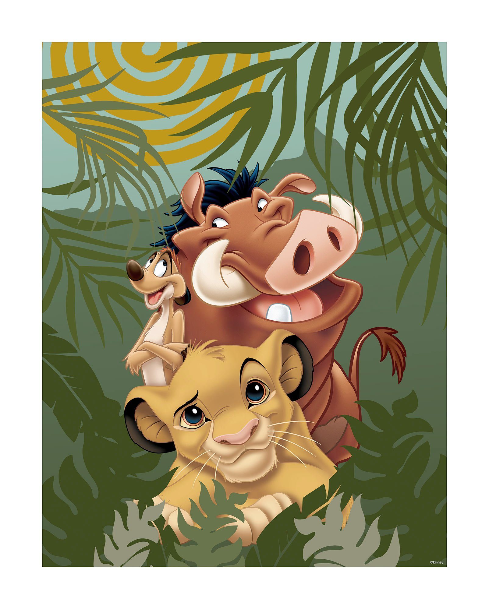 Komar Wanddecoratie Lion King Carefree Trio Wanddecoratie voor de kinderkamer - zonder lijst (1 stuk)