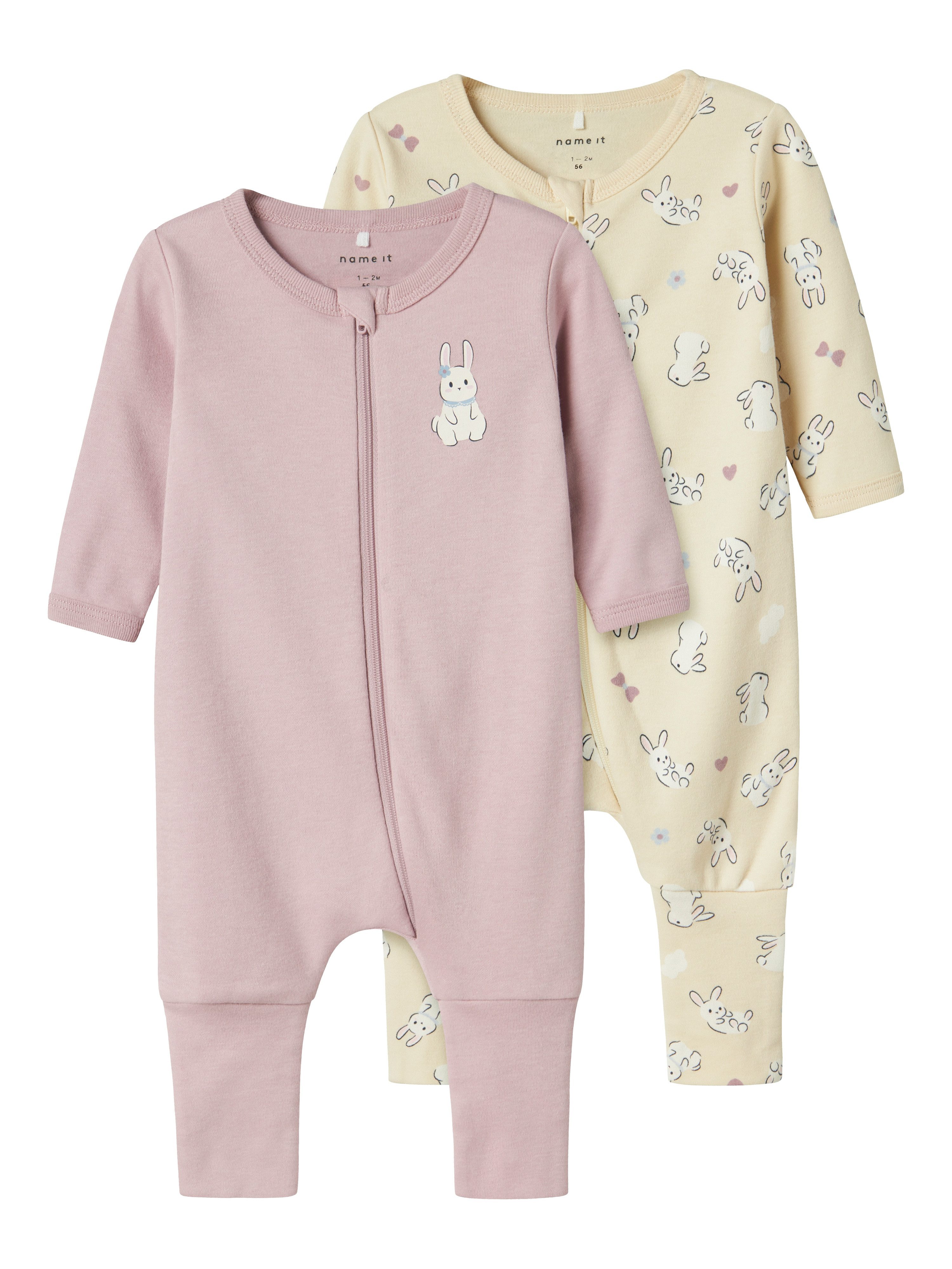 Name It Pyjama NBFNIGHTSUIT 2P ZIP FF SAND RABBIT NOOS