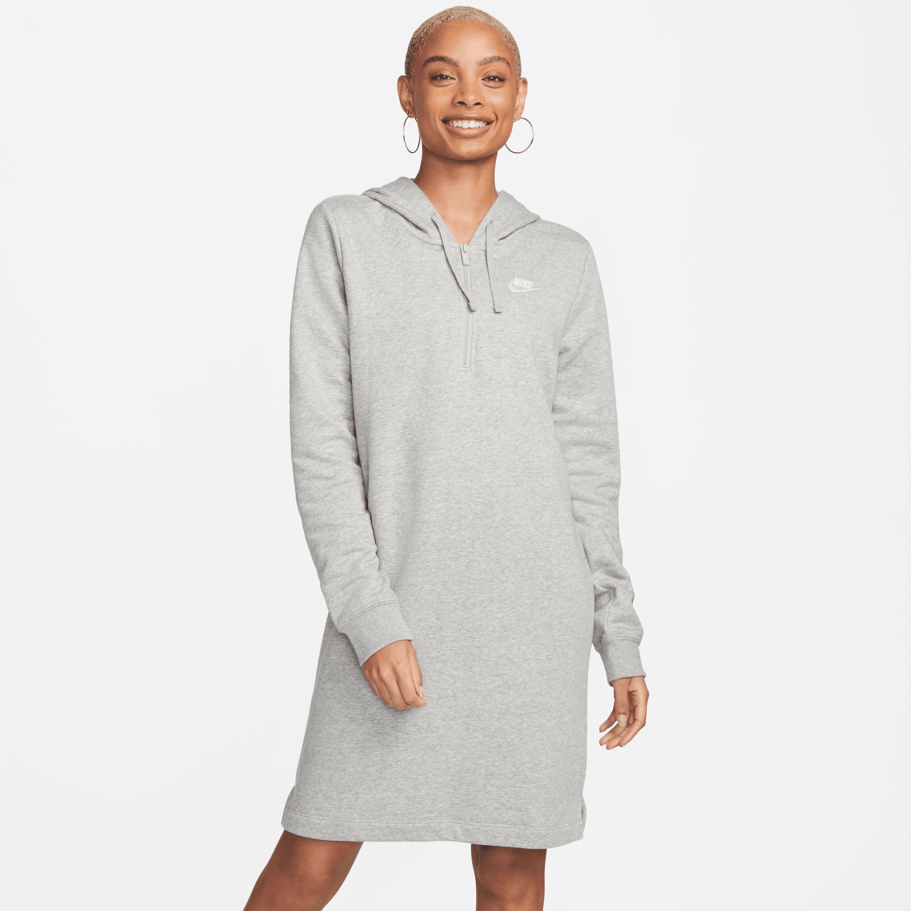 Nike Nike sportswear club fleece hooded jurk grijs dames dames