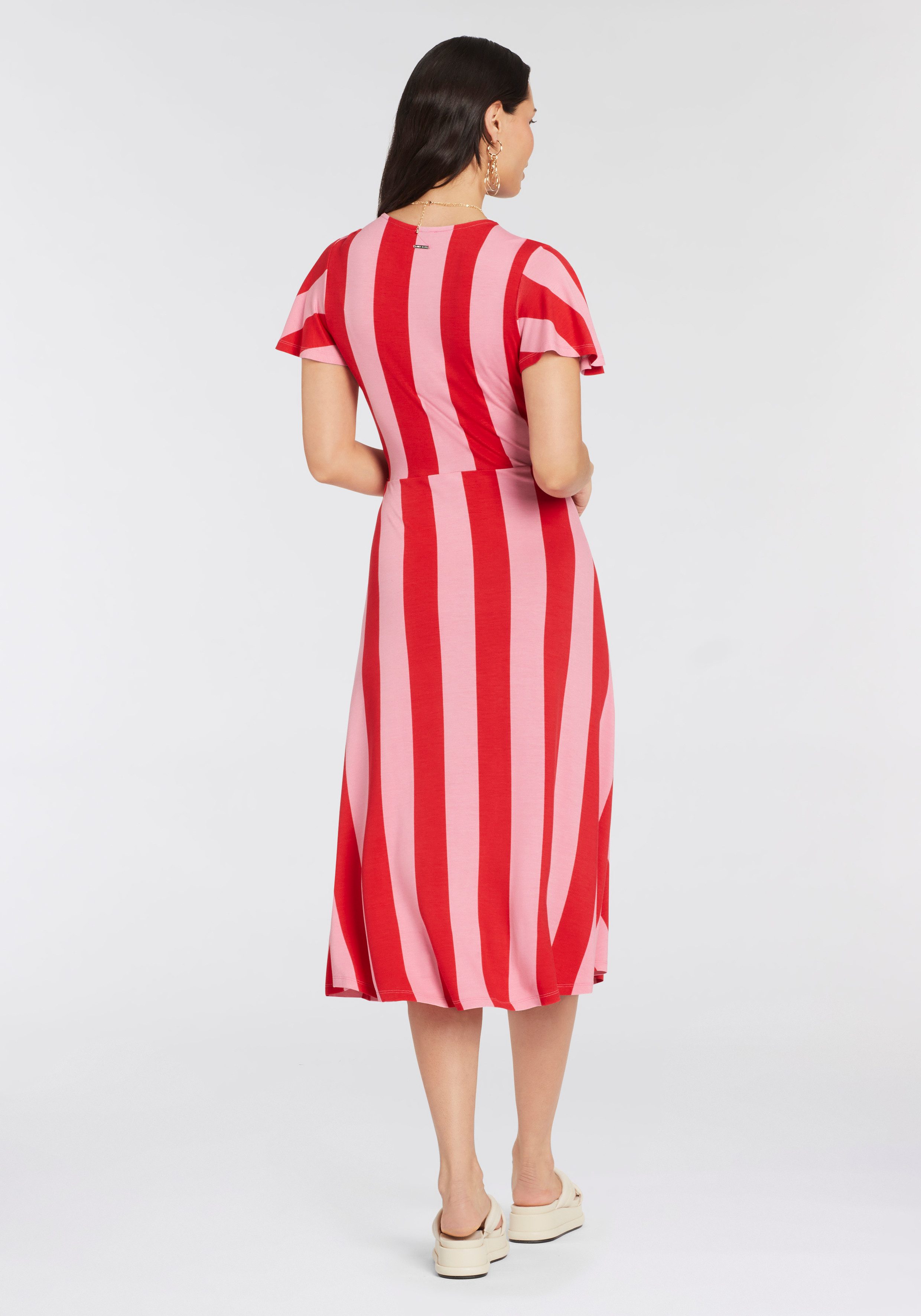 Laura Scott Midi-jurk met contraststrepen