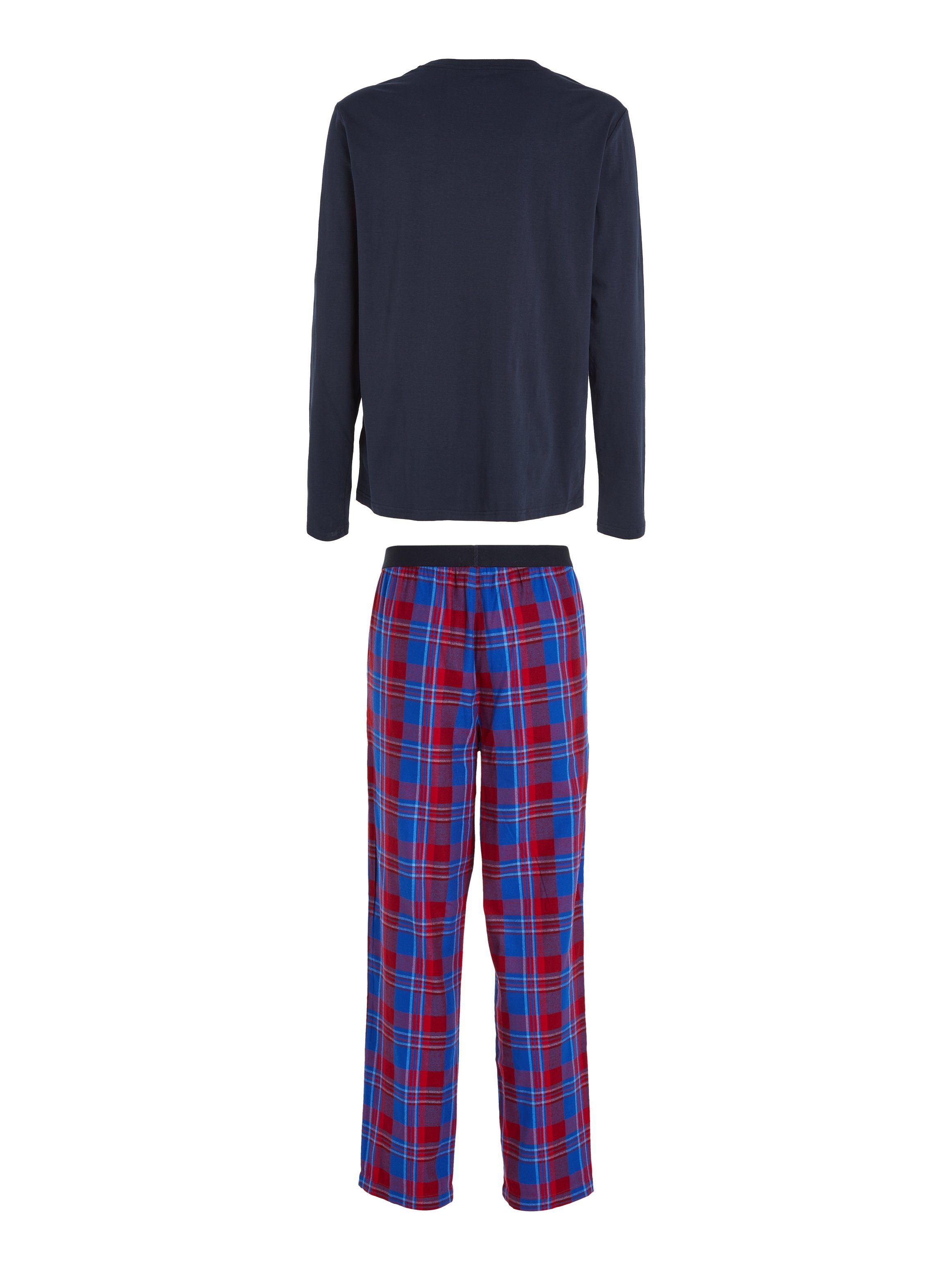 Tommy Hilfiger Underwear Pyjama LS PANT SLIPPERS SET FLANNEL in een geruit design (set 3-delig)