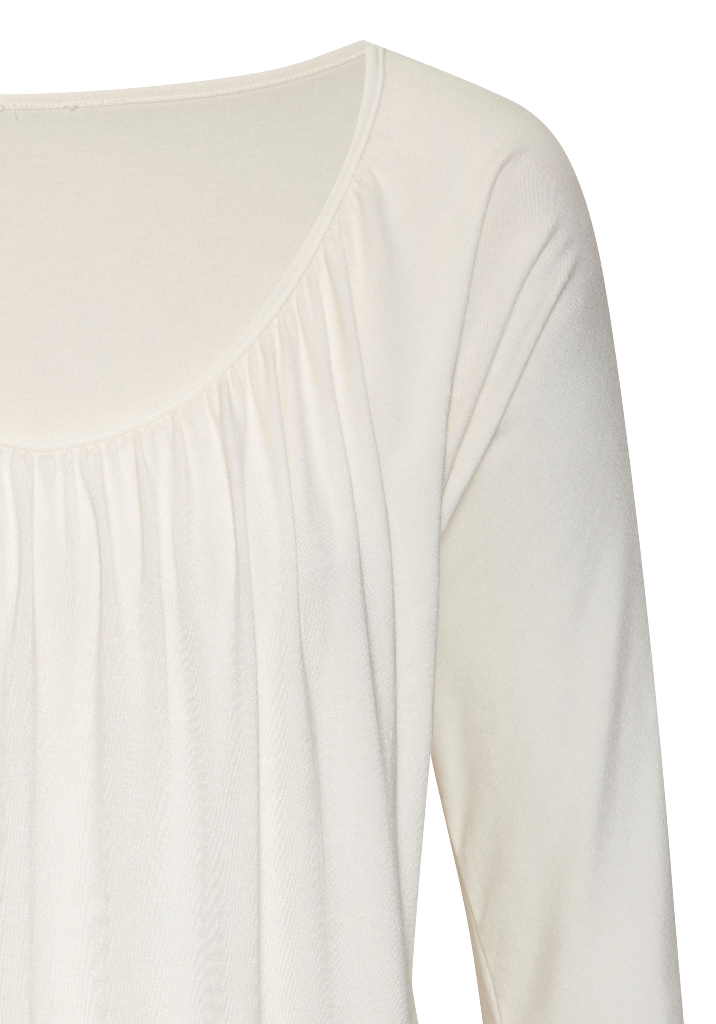 Lascana Shirt met 3/4 mouwen Met fijne plooien bij de hals
