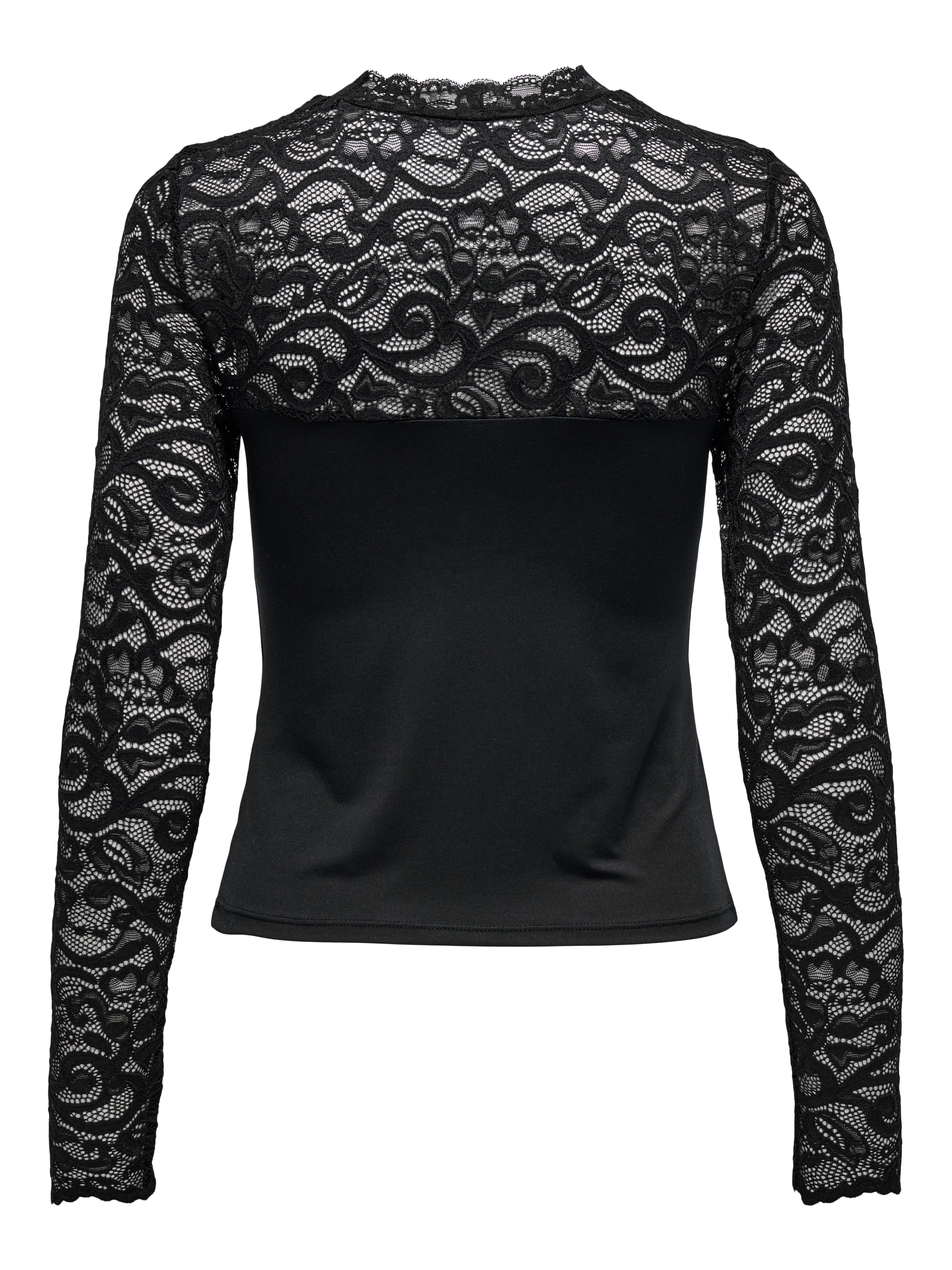 Only Kanten shirt ONLLIV L/S LACE TOP ACC
