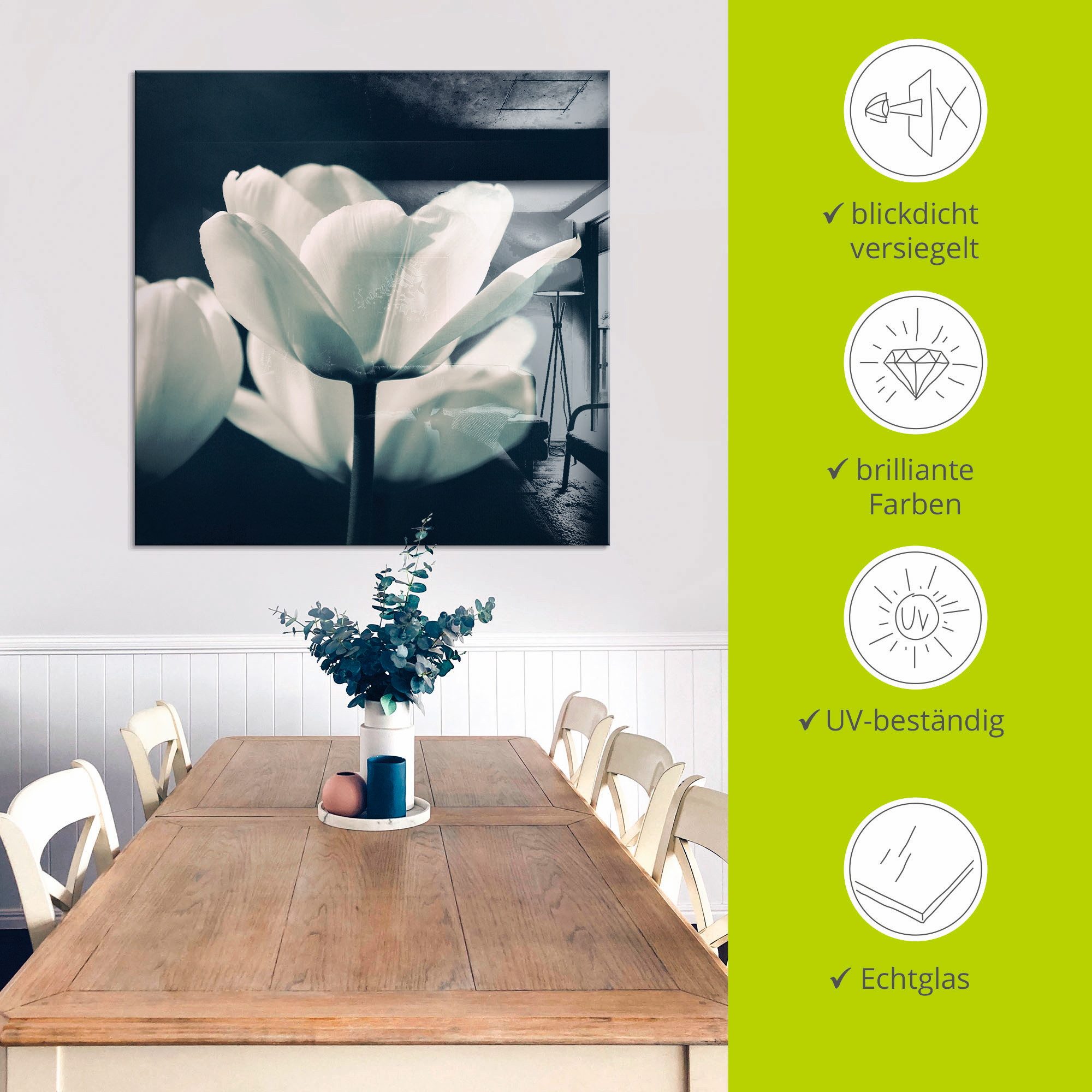 Artland Print op glas Blue velvet in verschillende maten
