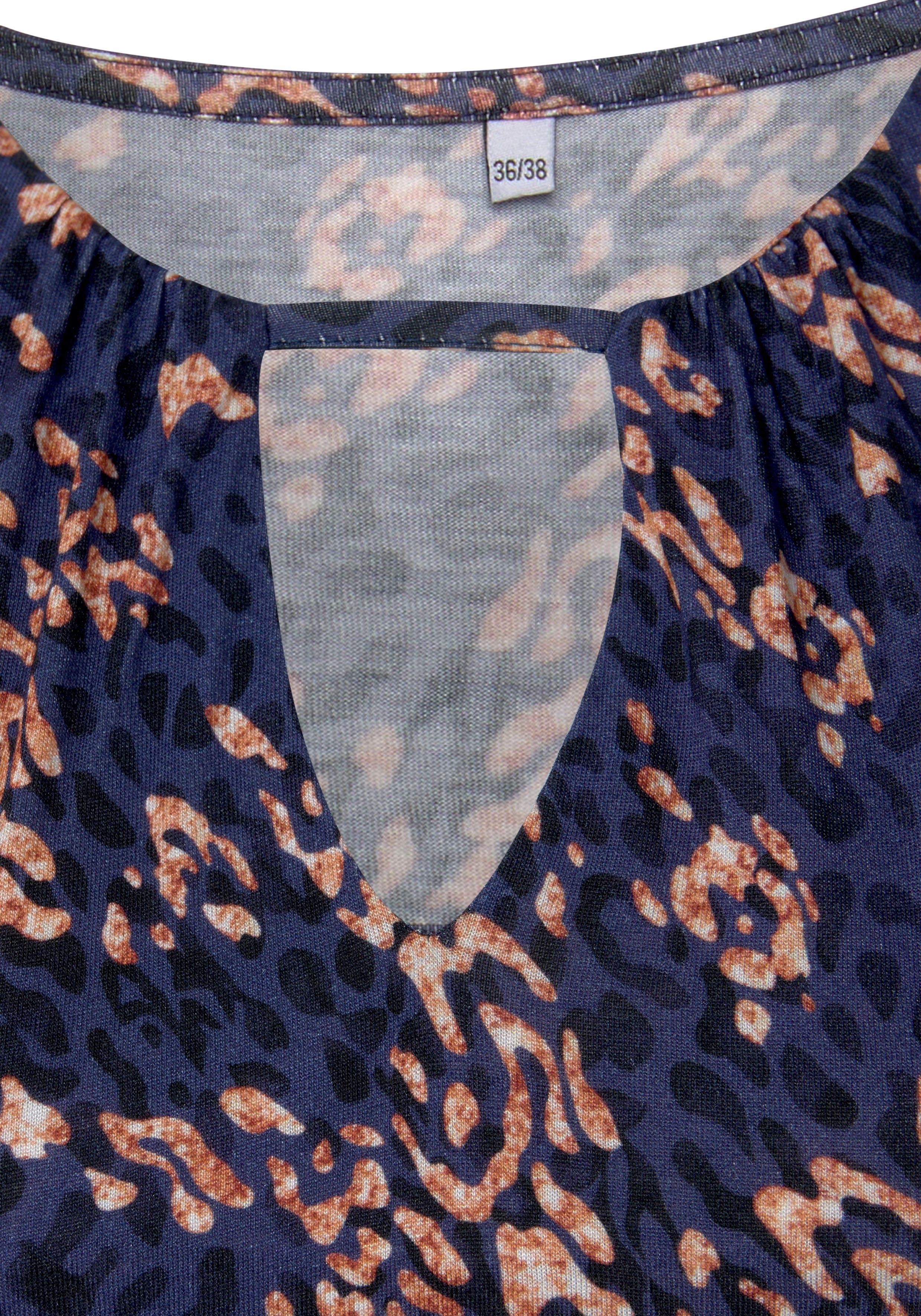 Vivance Shirt met korte mouwen met alloverprint met cut-out, figuurvormend t-shirt