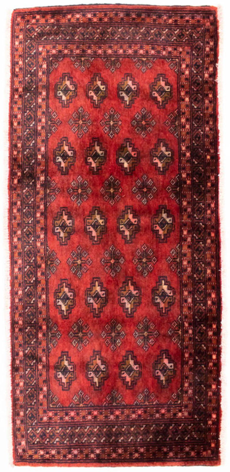morgenland Wollen kleed Turkaman vloerkleed met de hand geknoopt rood