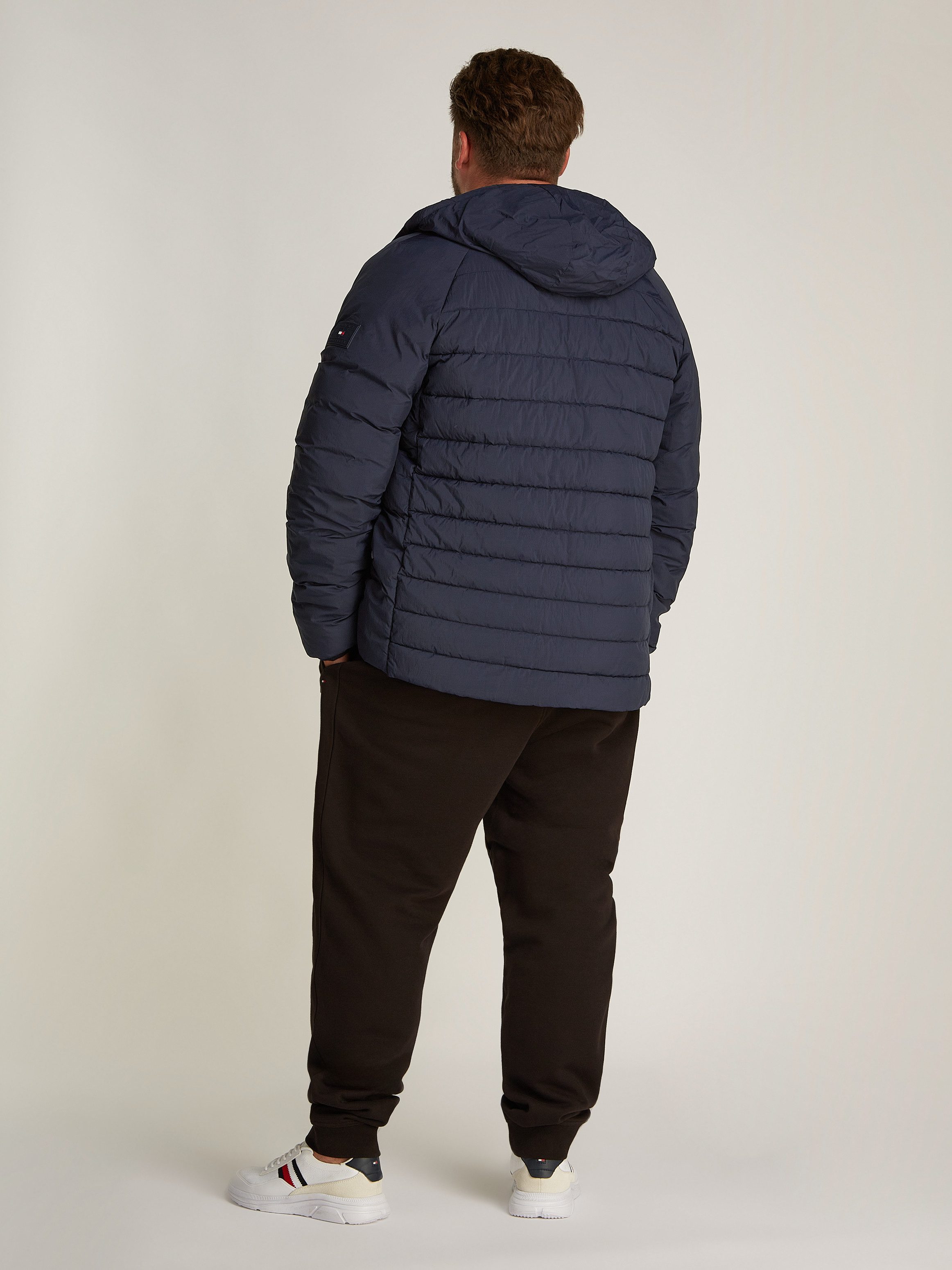 Tommy Hilfiger Gewatteerde jas BT-MIX QUILT HOODED JACKET-B in grote maten, logoborduring