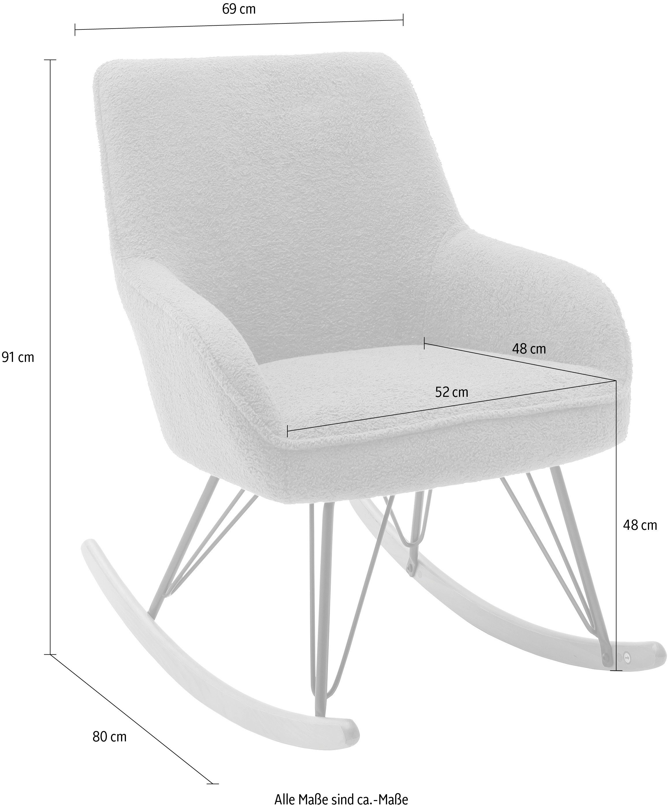 MCA furniture Schommelstoel Oran Stoel met beugelpoten met armleuning, tot 120 kg belastbaar, comfortzithoogte 49 cm