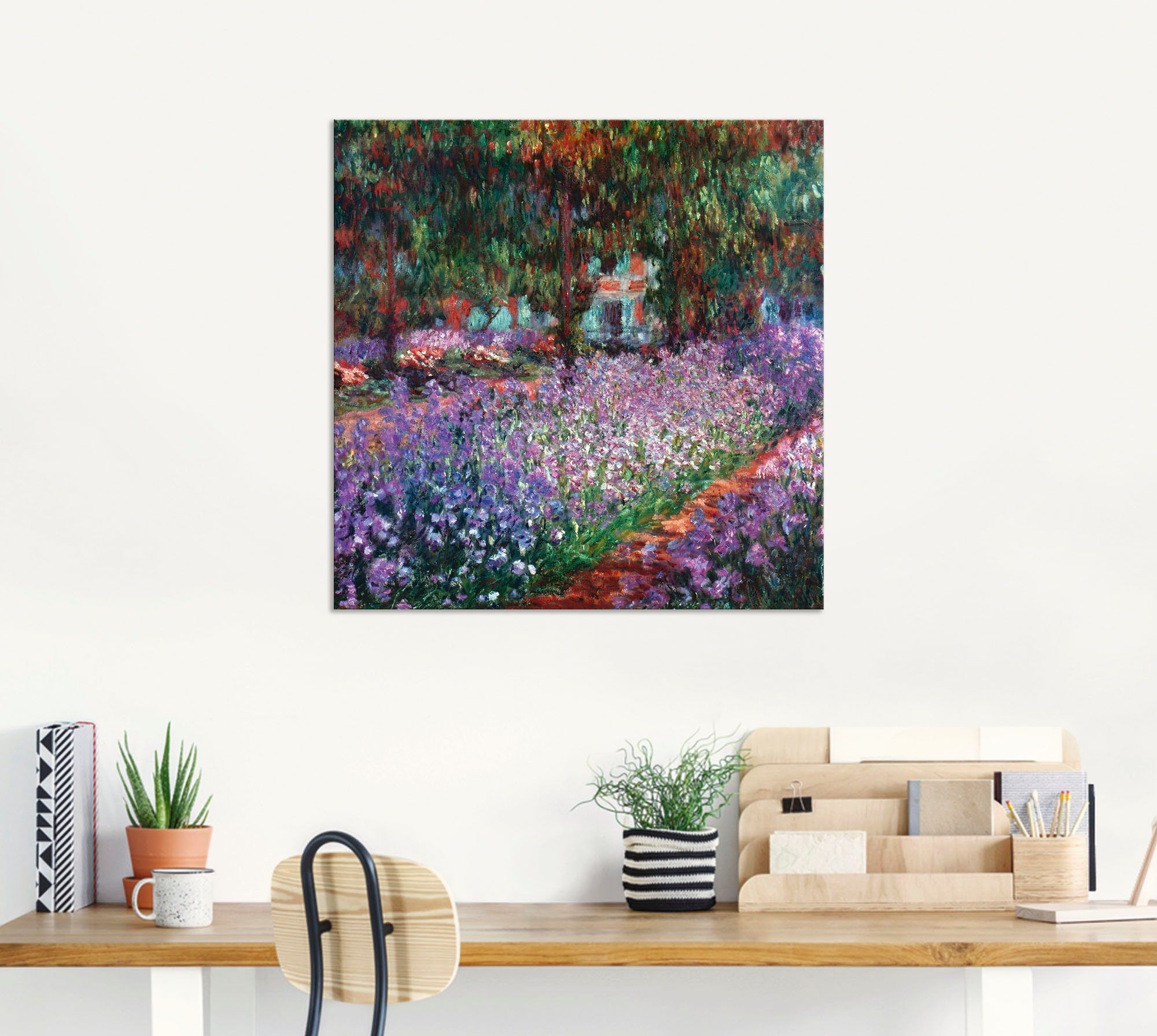 Artland Artprint De tuin van de kunstenaar bij Giverny als artprint van aluminium, artprint voor buiten, artprint op linnen in verschillende maten