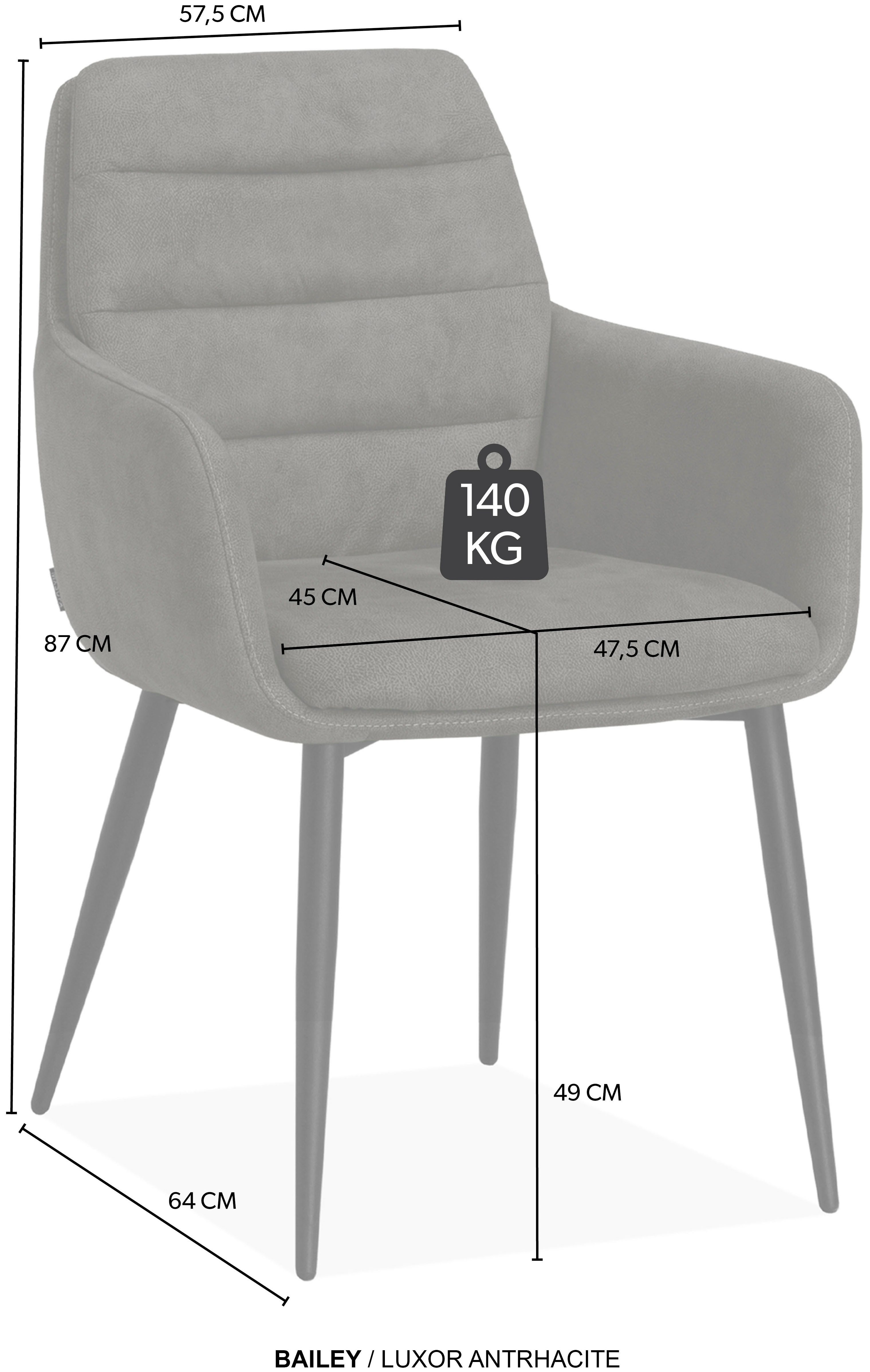 OMG Design Stoel met armleuningen Bailey Schalenstoel, eetkamerstoel, onderhoudsvriendelijke bekleding