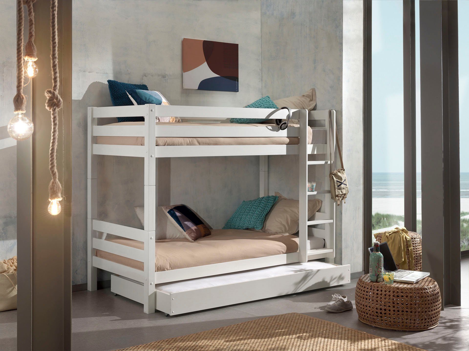 Vipack Stapelbed PINO naar keuze met onderbedlade stapelbedden wit