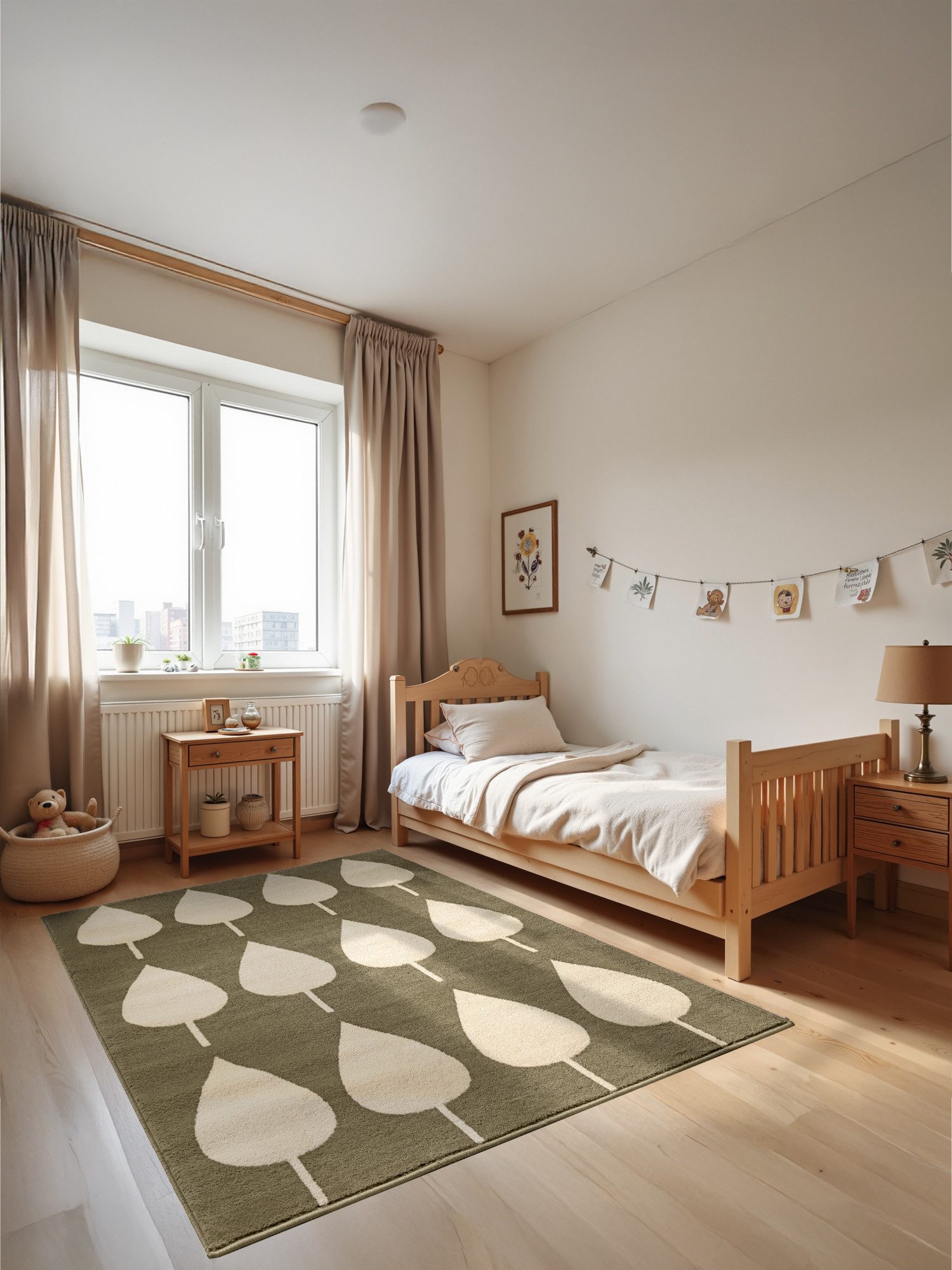 HANSE Home Kindervloerkleed Lovely Leaves Speeltapijt, stevig, kinderkamer, kortpolig, speelondergrond