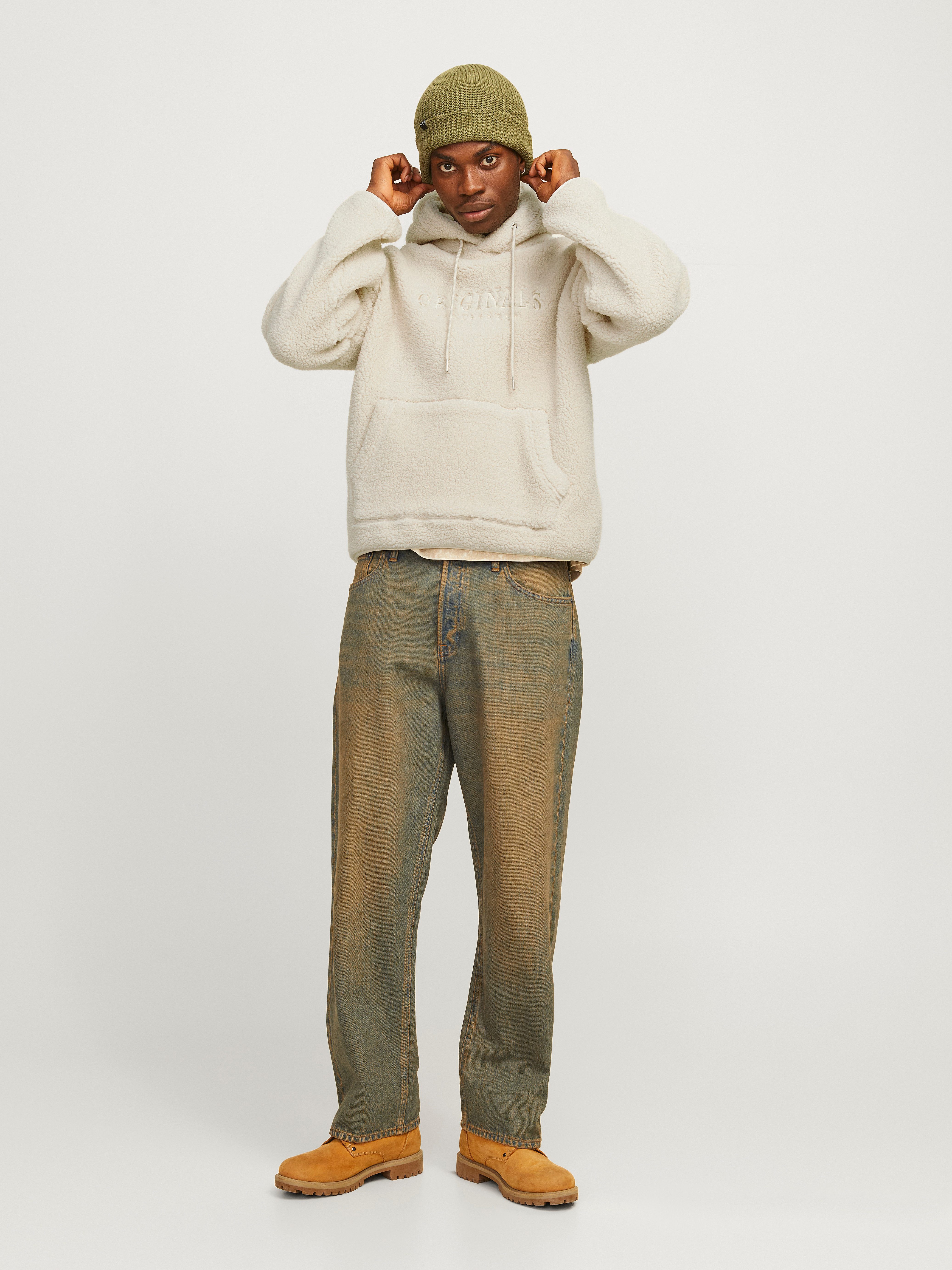 Jack & Jones Hoodie JORFREDERIKSBERG TEDDY SWEAT HOOD SN