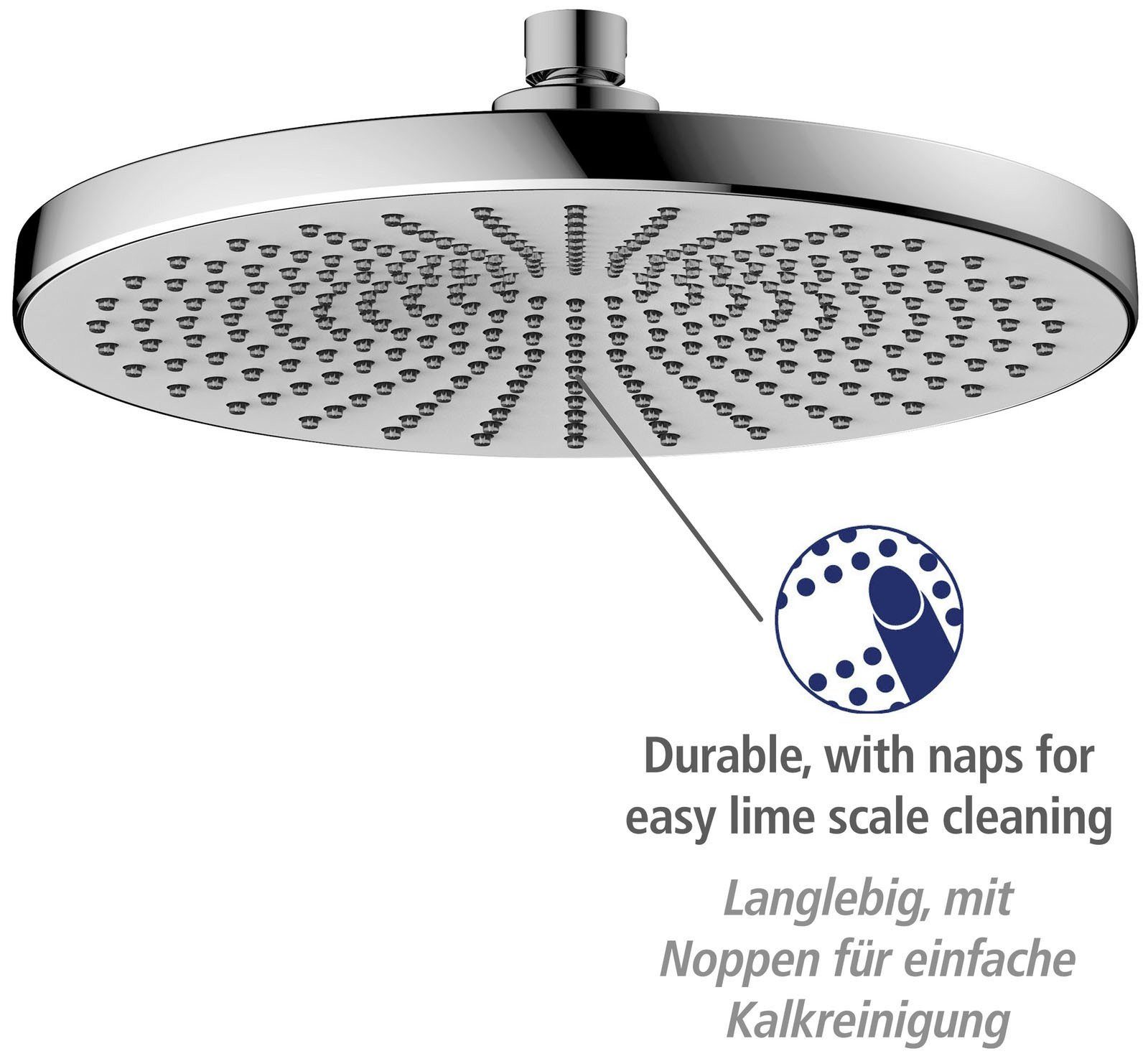 WENKO Regendouchekop Ultimate Shower Chroom/Wit, Ø 25 cm (1-delig)