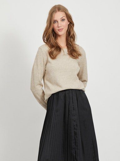 Vila Trui met ronde hals VIRIL O-NECK L S KNIT TOP NOOS