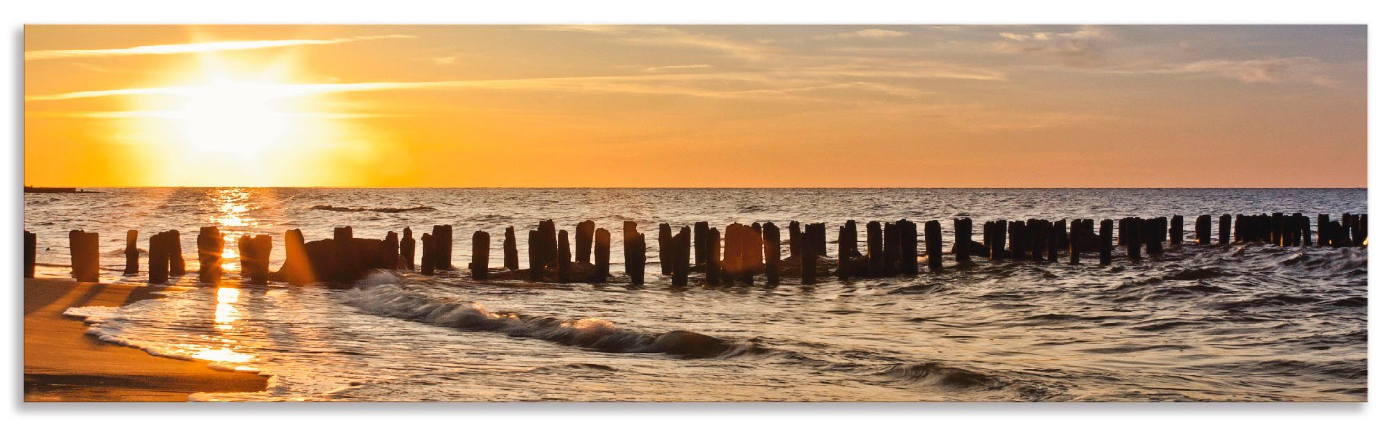 Artland Keukenwand Mooie zonsondergang aan het strand zelfklevend in vele maten - spatscherm keuken achter kookplaat en spoelbak als wandbescherming tegen vet, water en vuil - acht