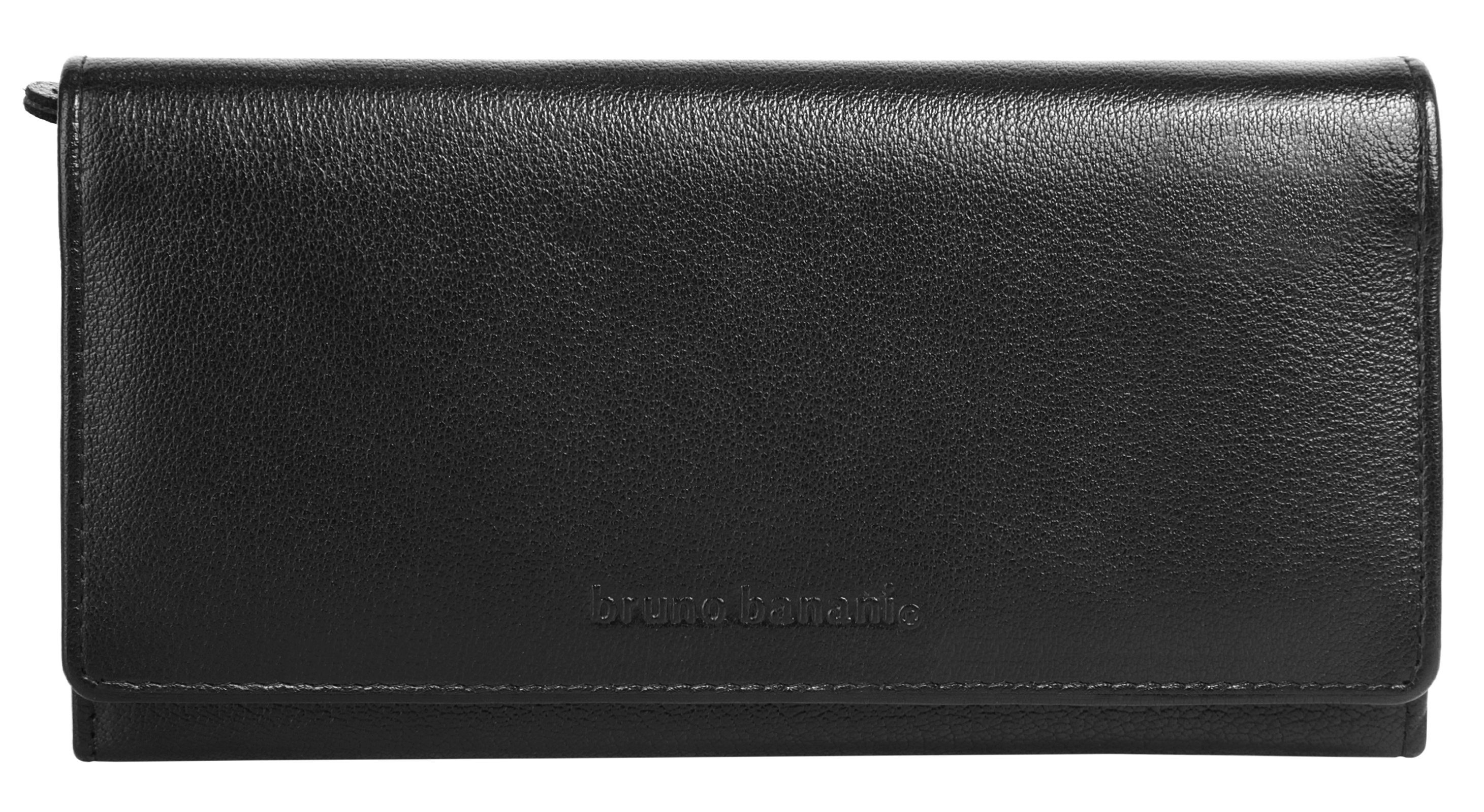 Bruno Banani Portemonnee echt leder unisex portemonnees zwart