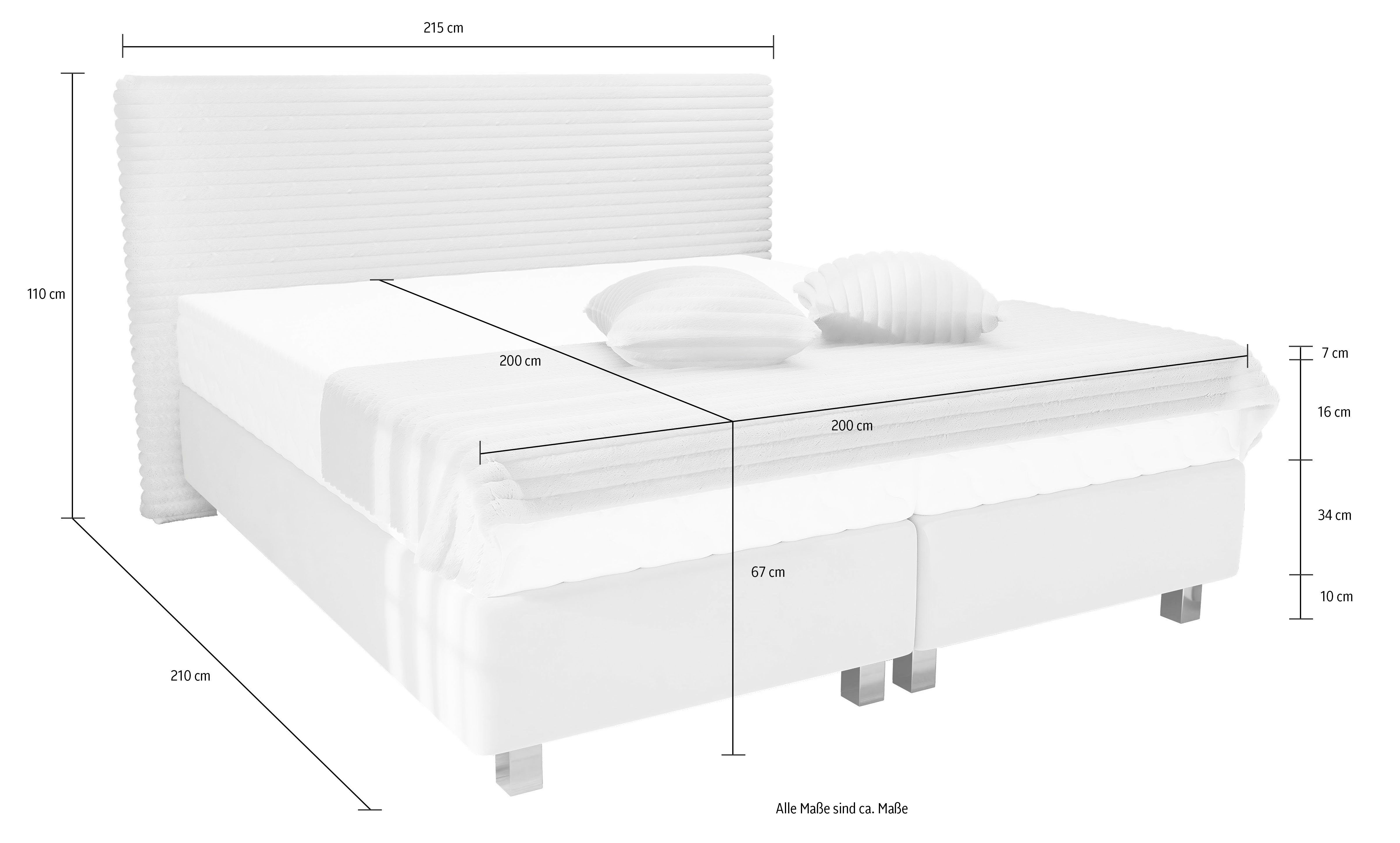 Westfalia Polsterbetten Boxspring Sven incl. sierkussens, naar keuze met of zonder koudschuim matrastopper