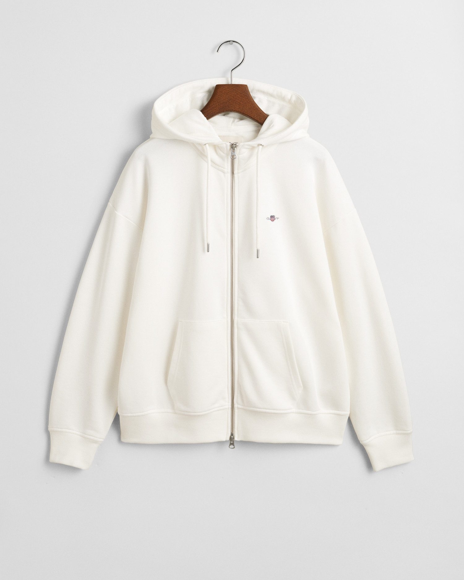 Gant Capuchonsweatvest SHIELD ZIP HOODIE Grafische GANT-borduursel op de borst