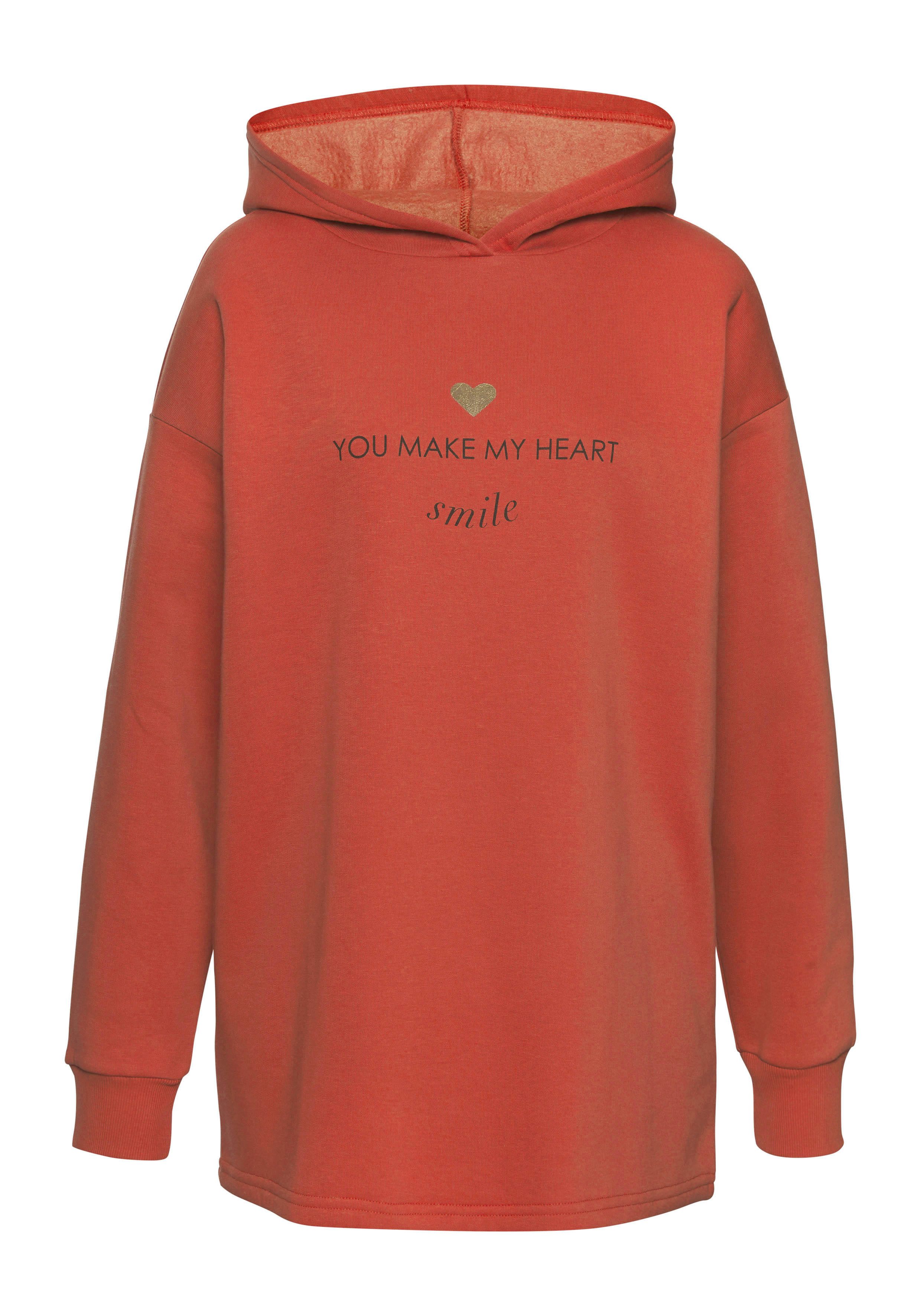 Lascana Hoodie Lounge-/capuchontrui met print voor, loungewear