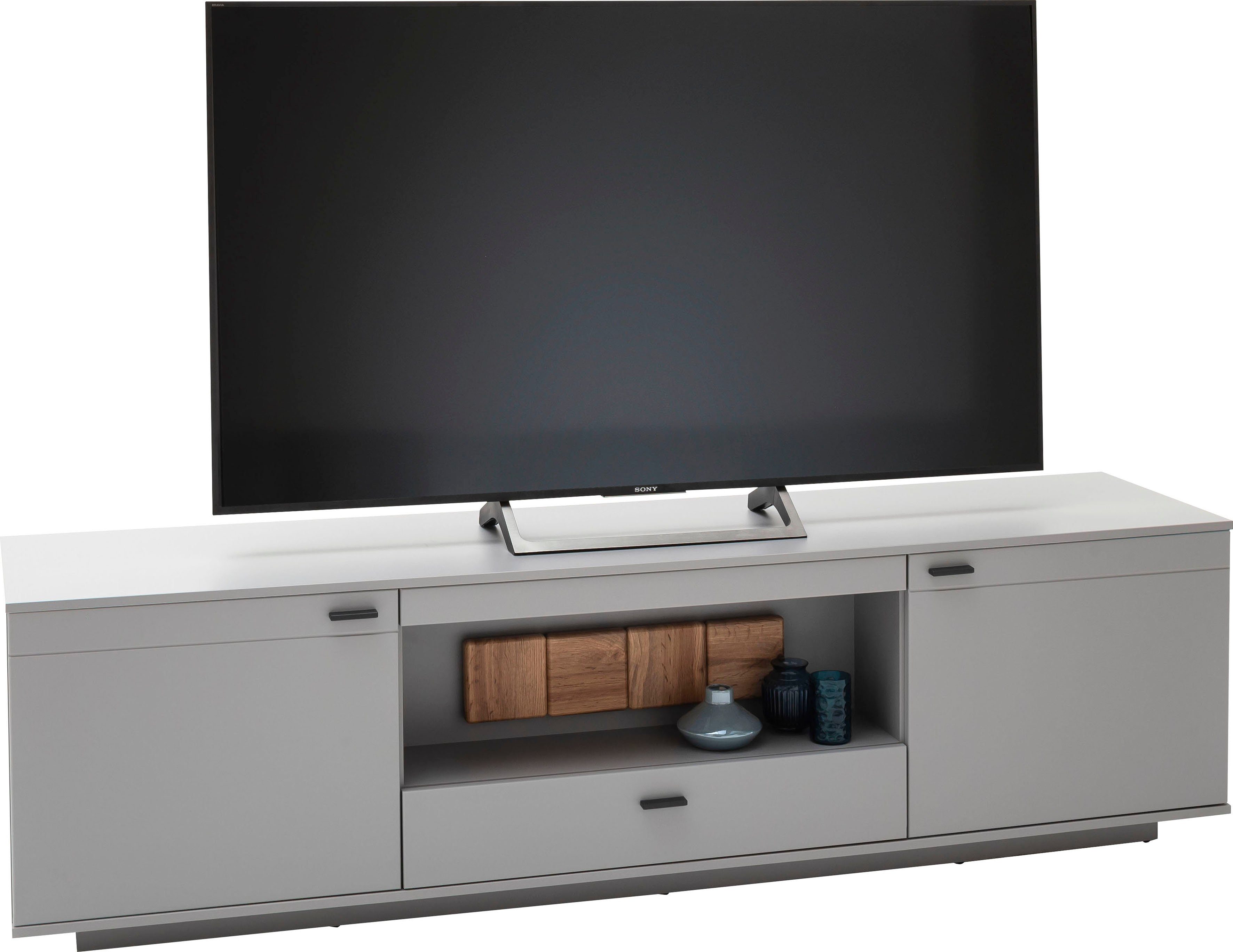 MCA furniture Wandmeubel Zadar moderne woonwandcombinatie in noordpool-grijs, naar keuze met verlichting (3-delig) tv-wandmeubels grijs