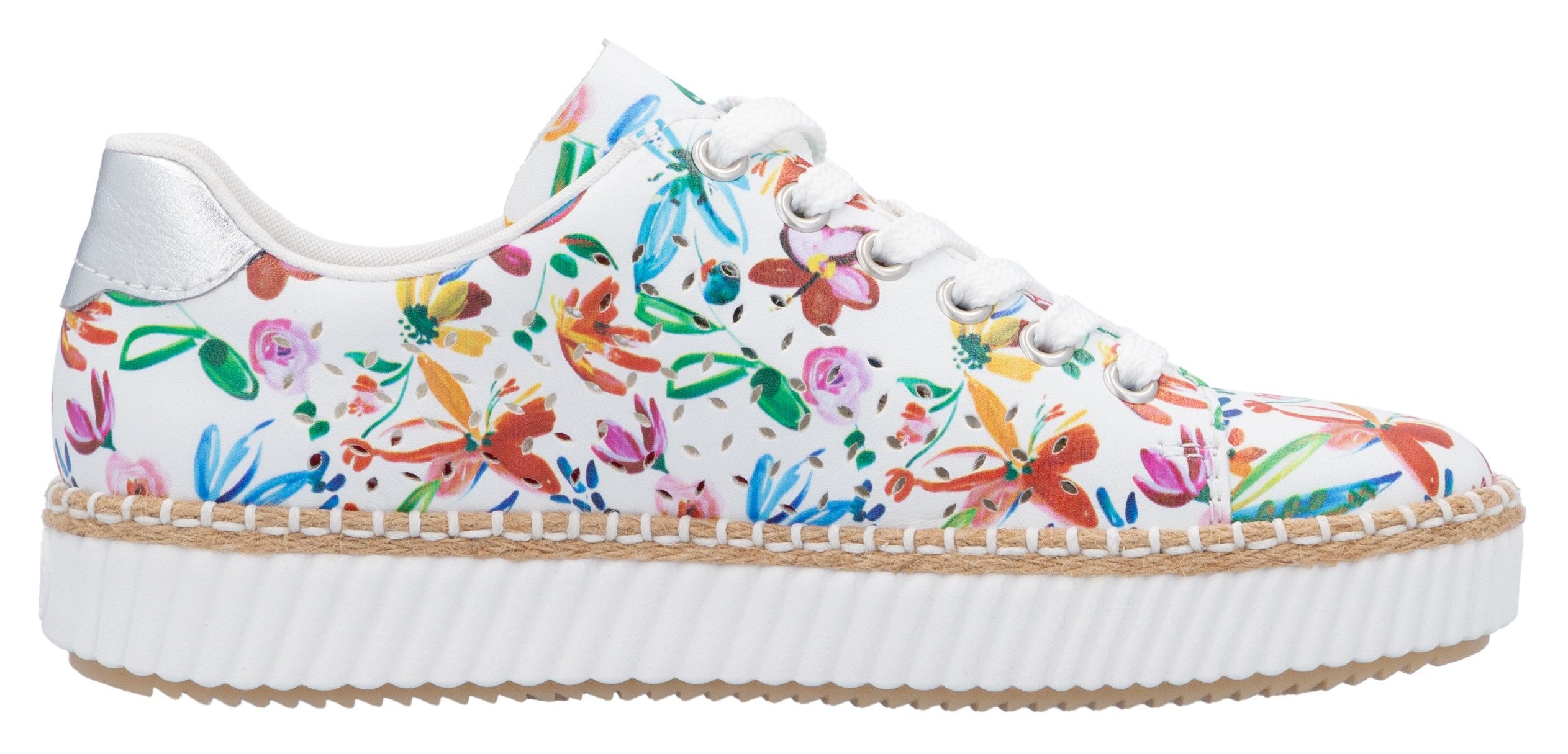Rieker Plateausneakers , veterschoen, halfschoen, sneaker met zijrits