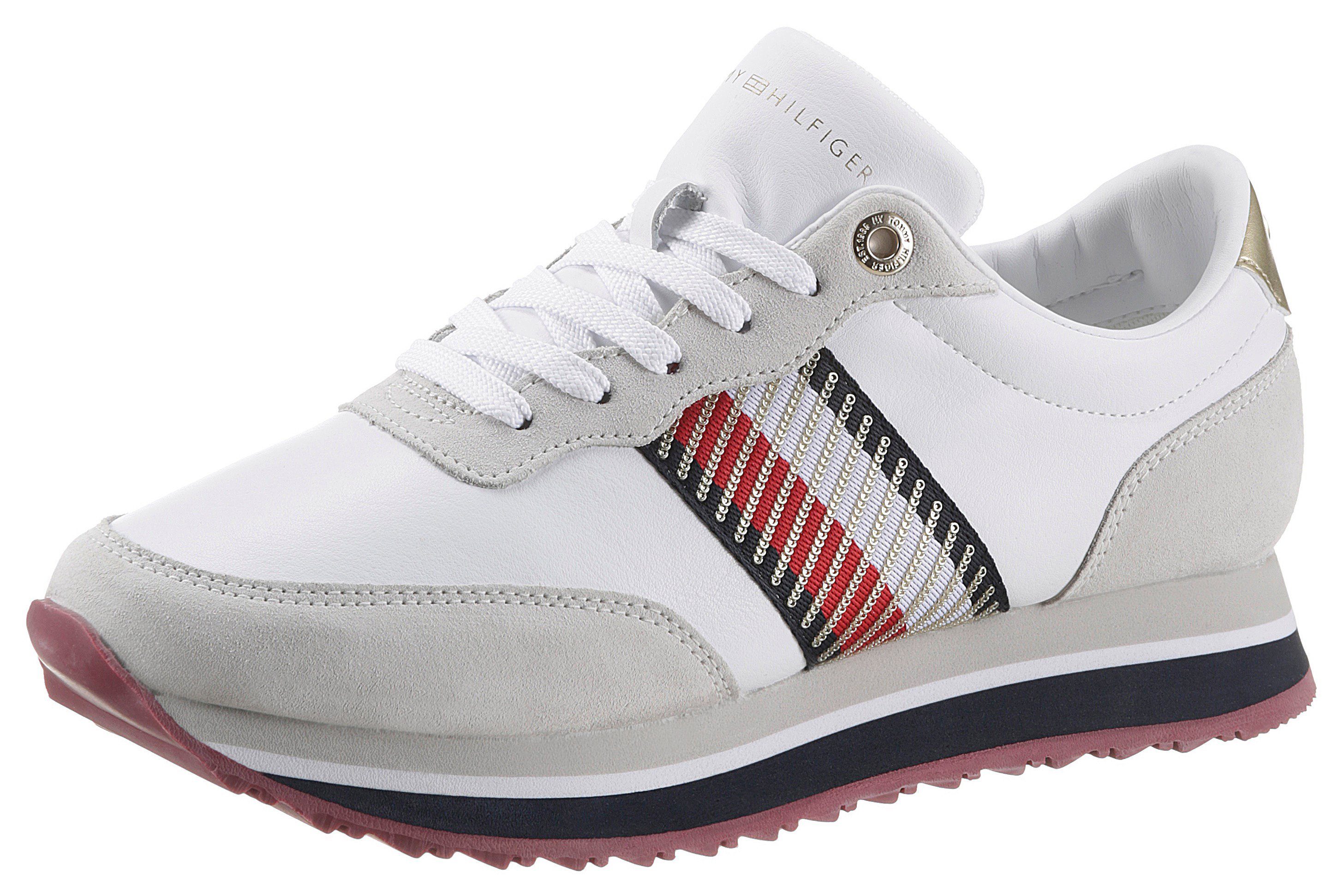 Tommy Hilfiger Sneakers met sleehak TH CORPORATE SEQUINS RUNNER in de  materiaalmix makkelijk besteld | OTTO