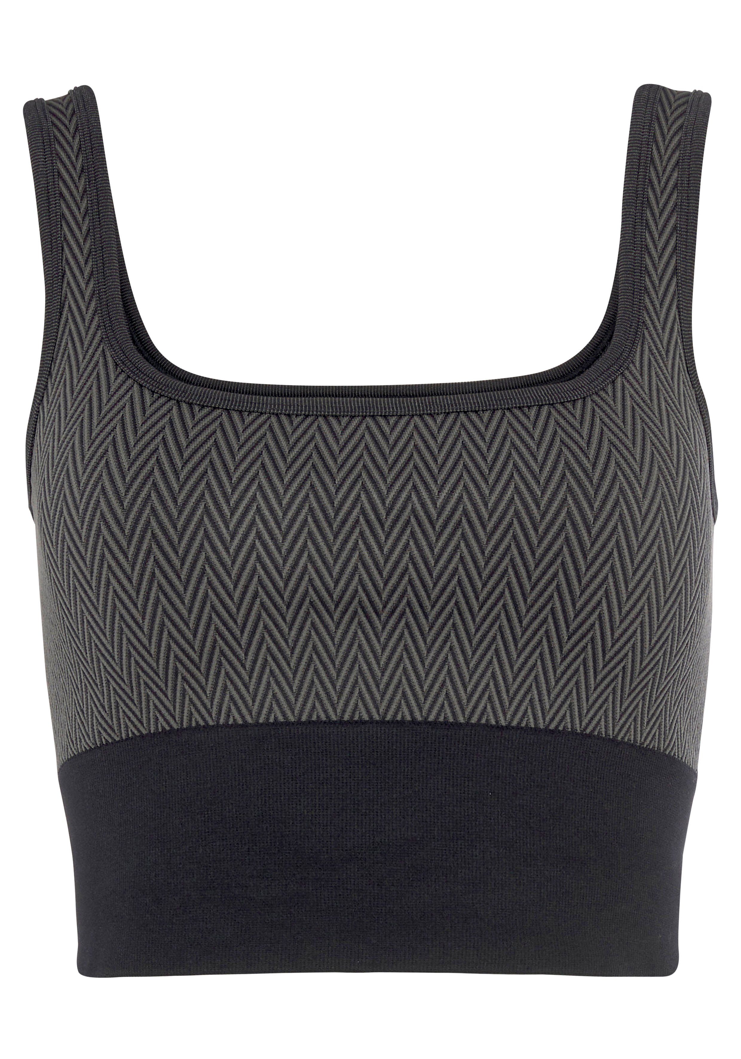 vivance active Crop-top -Sporttop met brede boord en jacquardpatroon