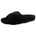 tamaris slippers pantoffels met heerlijk zachte imitatiebont zwart