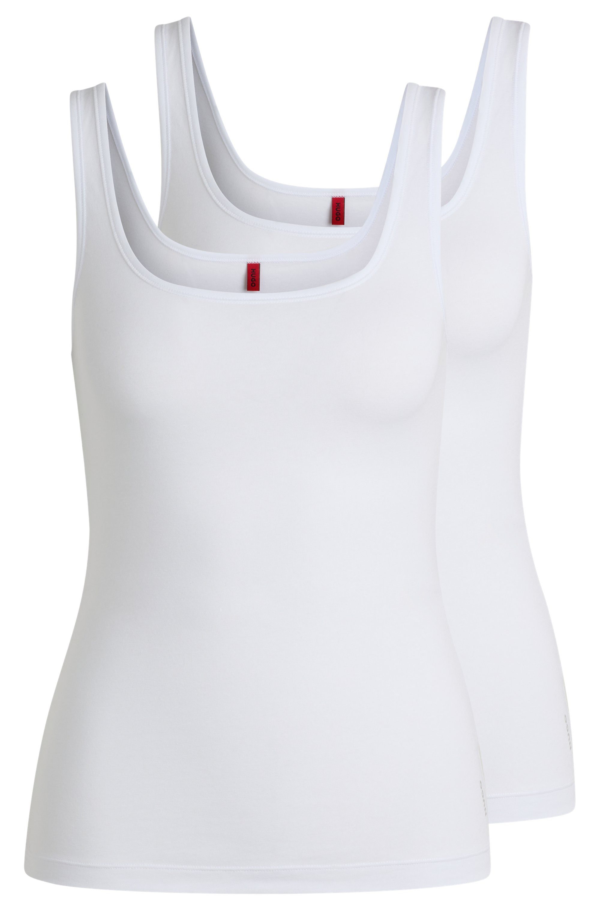 HUGO underwear Tanktop TWIN VEST met verticale logoprint (Set van 2)