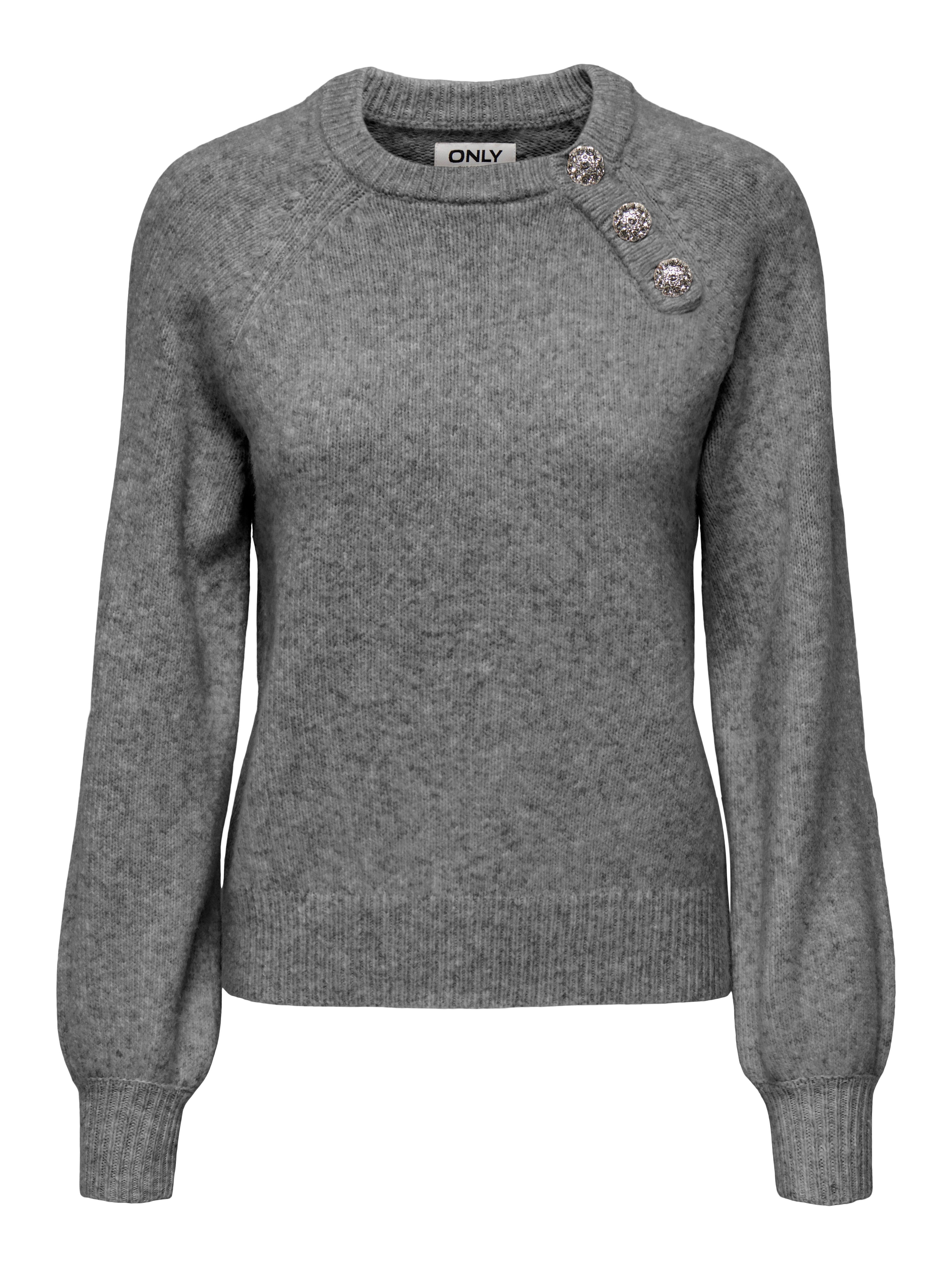 Only Gebreide trui ONLLAUREN LIFE LS O-NECK BUTTON KNT