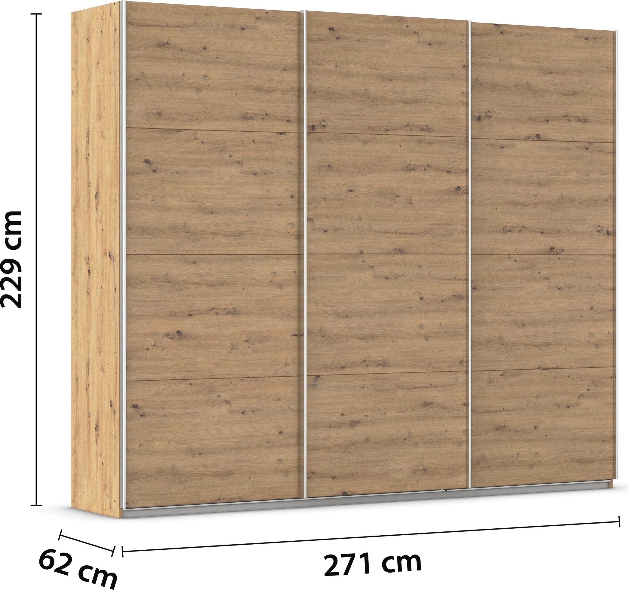 rauch Schuifdeurkast Kledingkast kast garderobe AGORDO met decor- of hoogglansfront doordachte binnenuitrusting, in 4 breedtes en 2 hoogtes made in germany
