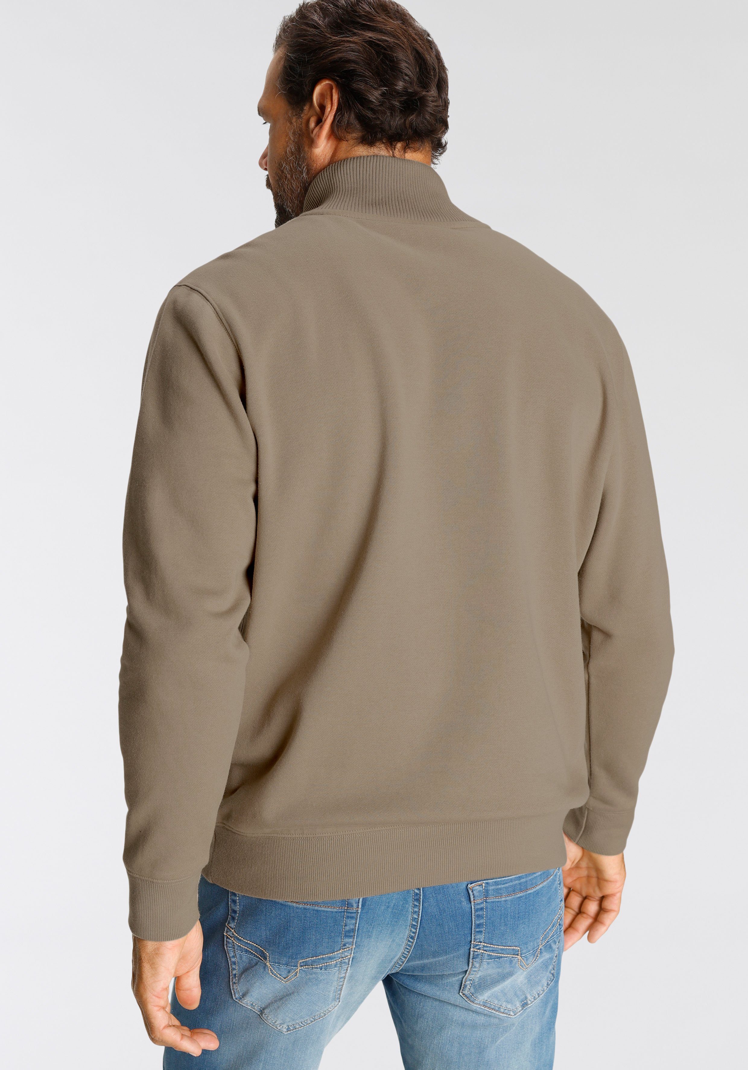 H.I.S Sweatshirt effen van rekbare sweatstof met logoborduring