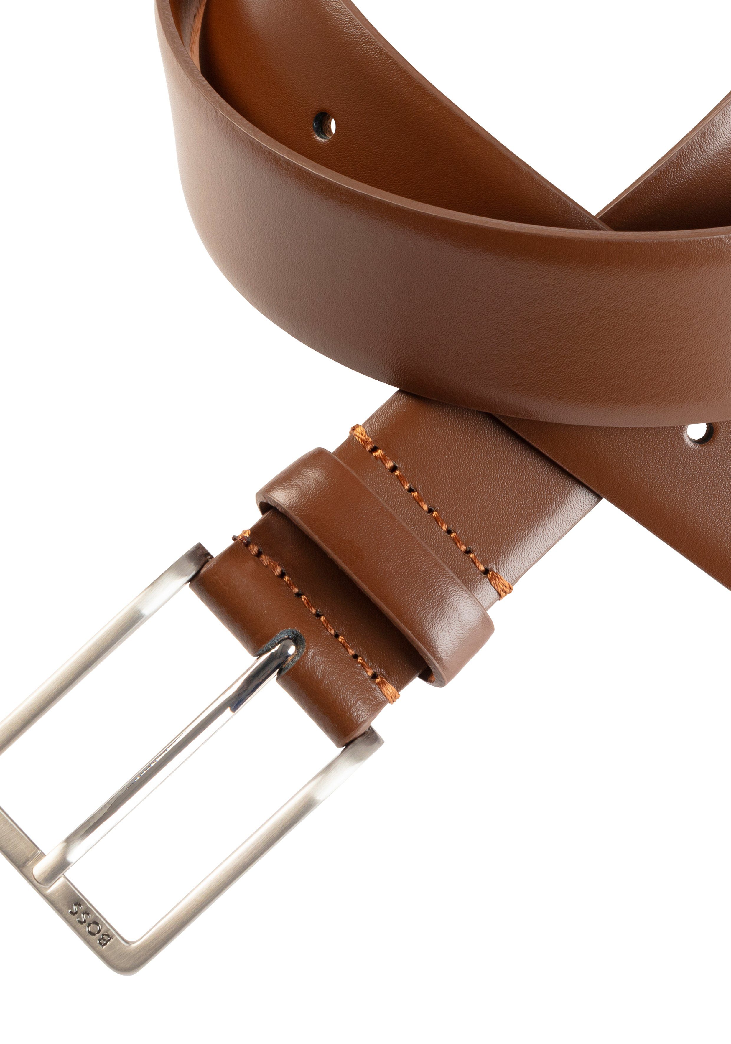 Boss Leren riem Erman-L_Sz35 met subtiele boss-reliëf op de sluiting