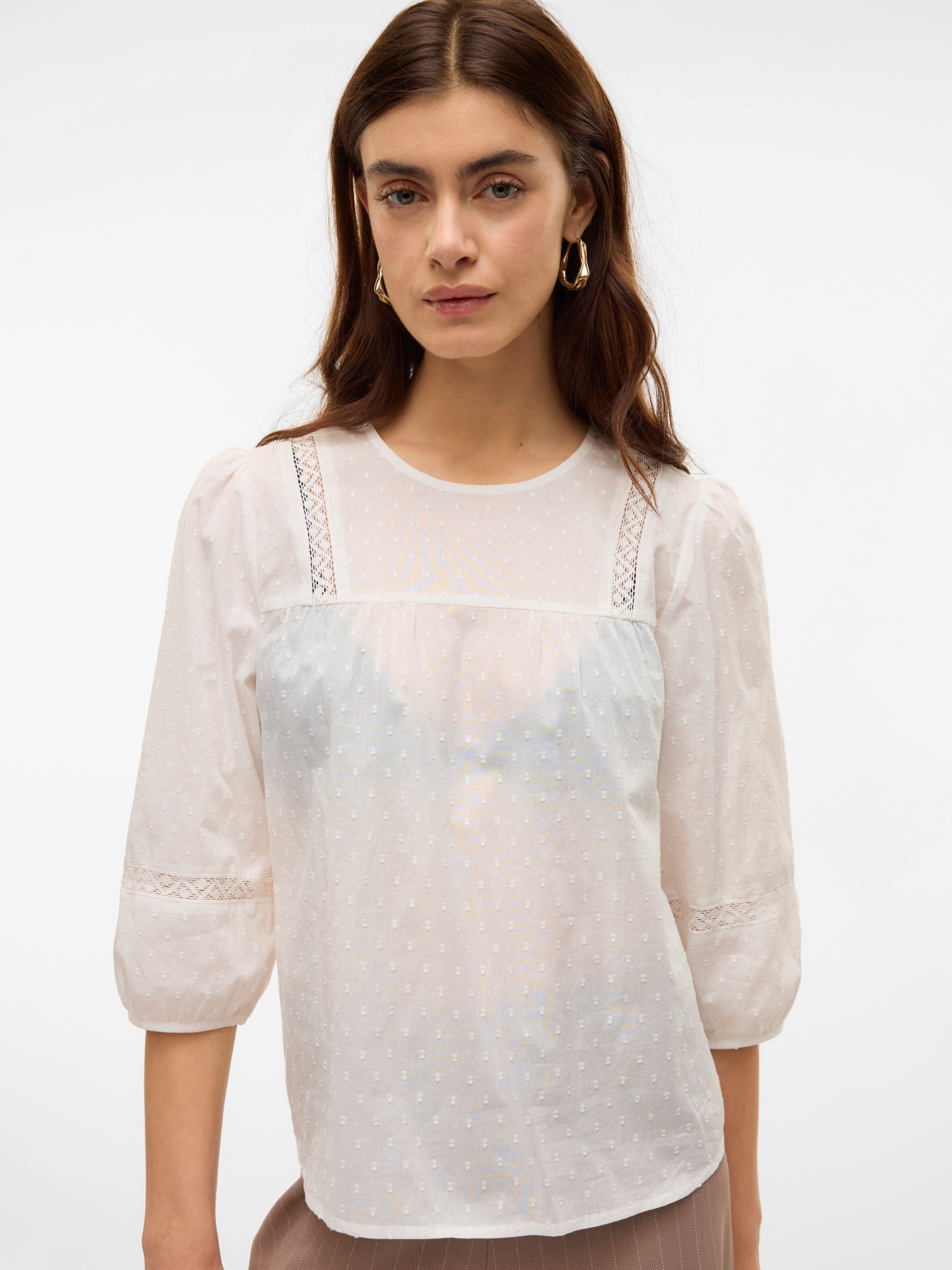 Vero Moda Blouse met lange mouwen VMTRINE 3/4 LACE TOP WVN GA NOOS