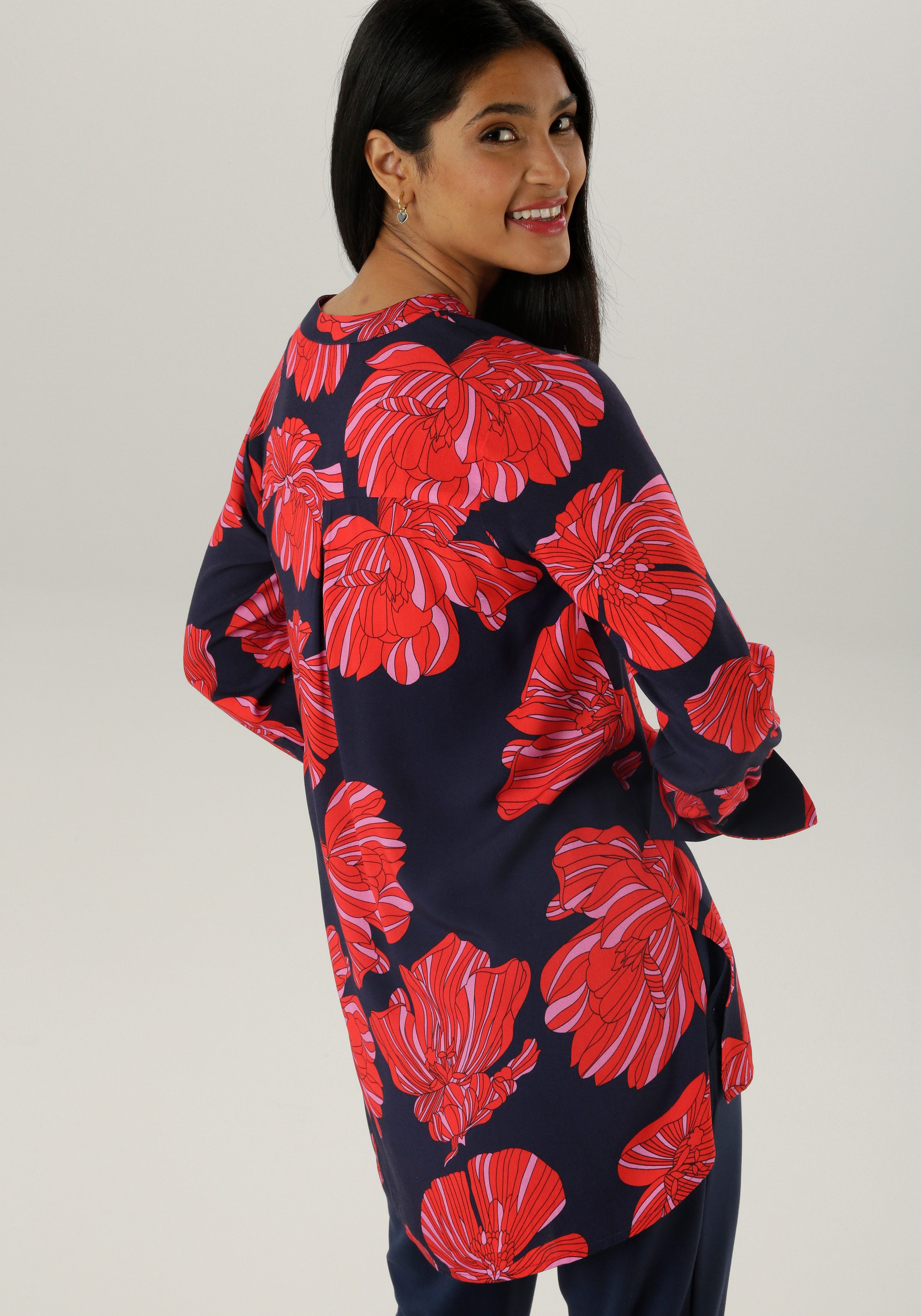 Aniston SELECTED Lange blouse met bijzondere bloemenprint - nieuwe collectie