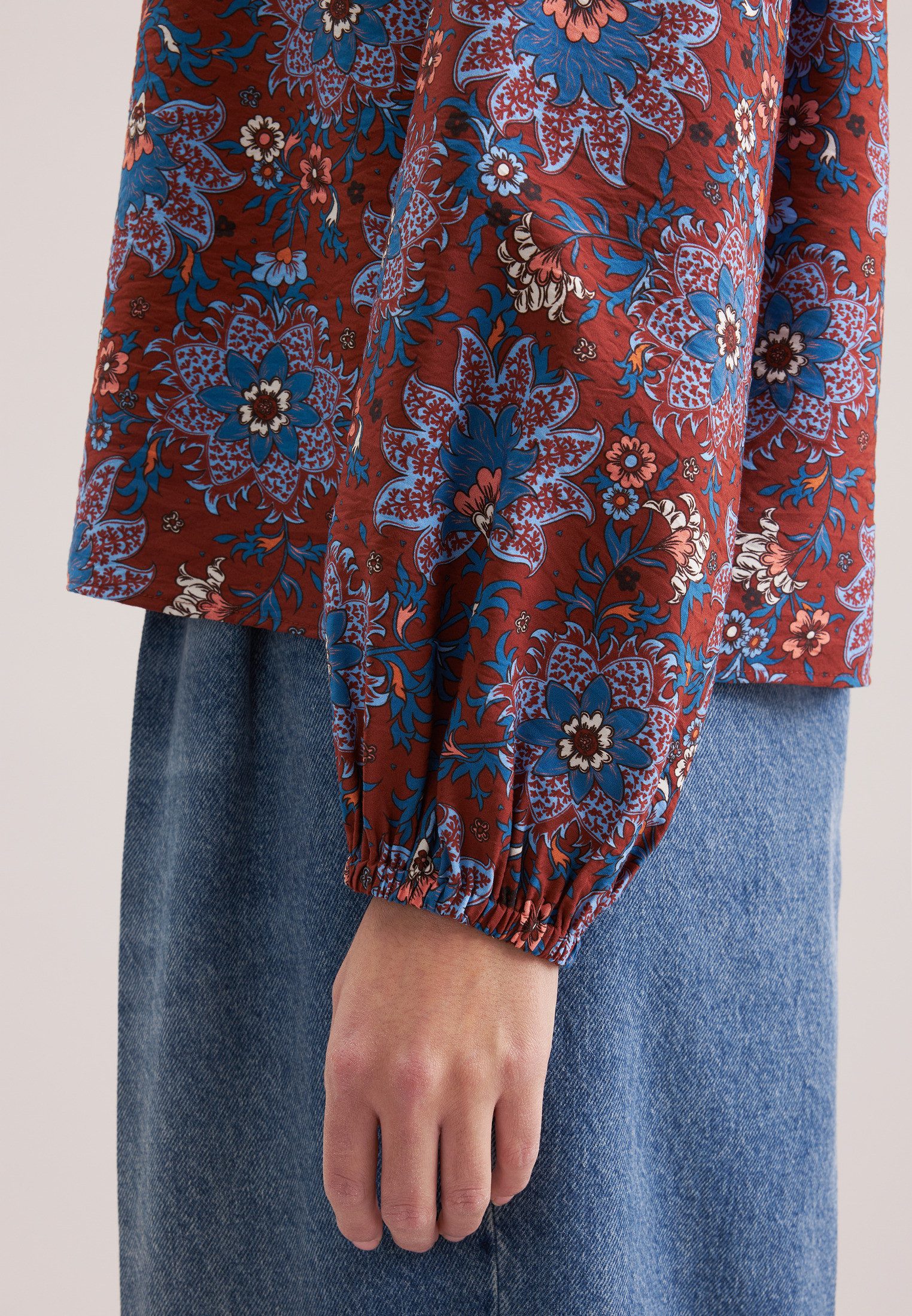 seidensticker Klassieke blouse Zwarte roos Tuniek print