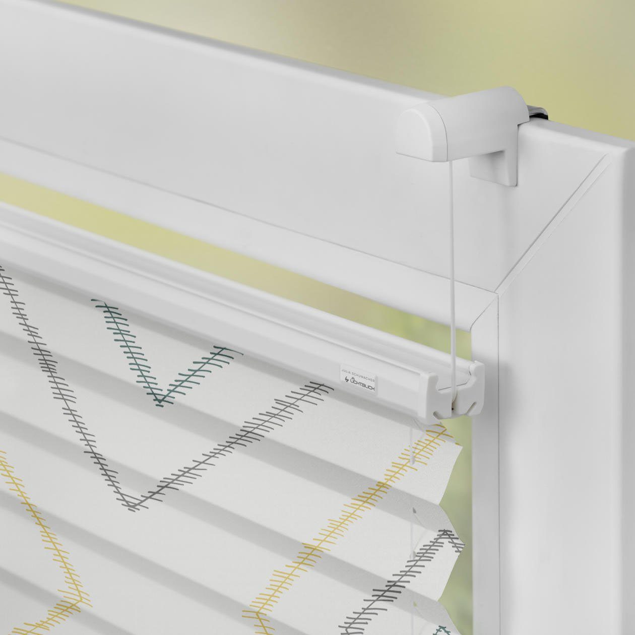 LICHTBLICK Plissé Klemmfix, zonder boren, ondoorzichtig, Stripy boho Rectangle (1 stuk)
